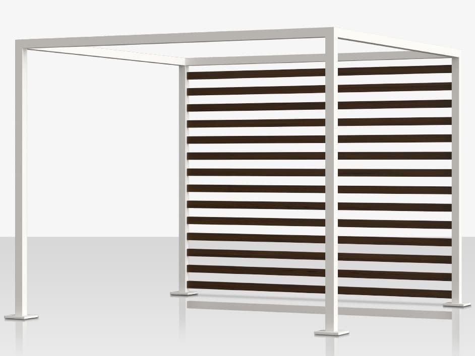 Decoscape Breeze Cabana 10' Aluminum Wood Grain Slats Back