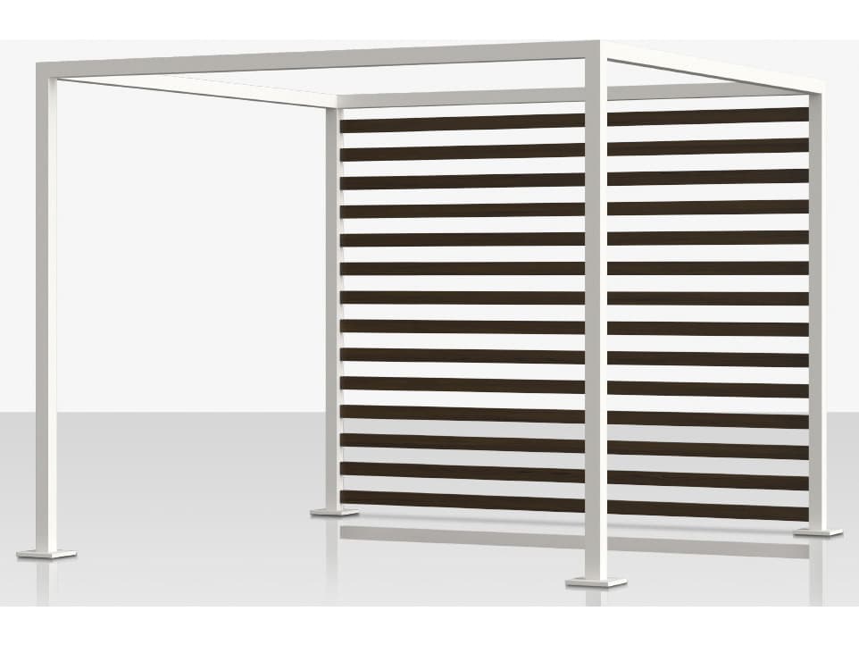 Decoscape Breeze Aluminum Cabana 15' x 10' Optional Aluminum Wood Grain Slats - Back