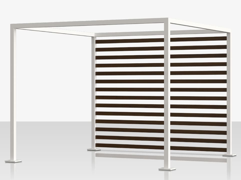 Decoscape Breeze Cabana 15' Aluminum Wood Grain Slats Back