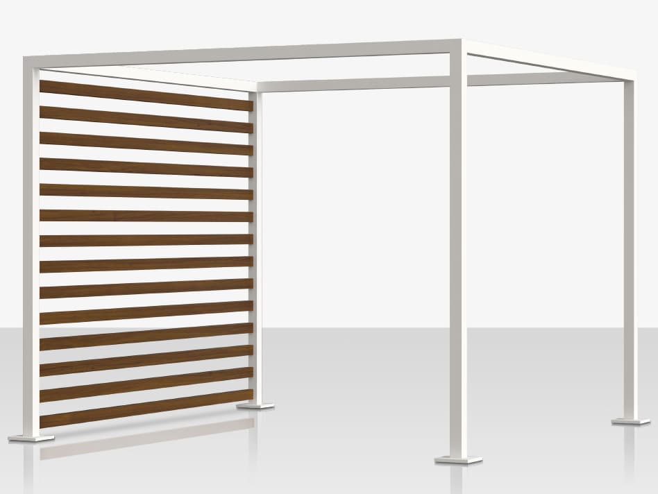 Decoscape Breeze Cabana 10' Aluminum Wood Grain Slats Left Side