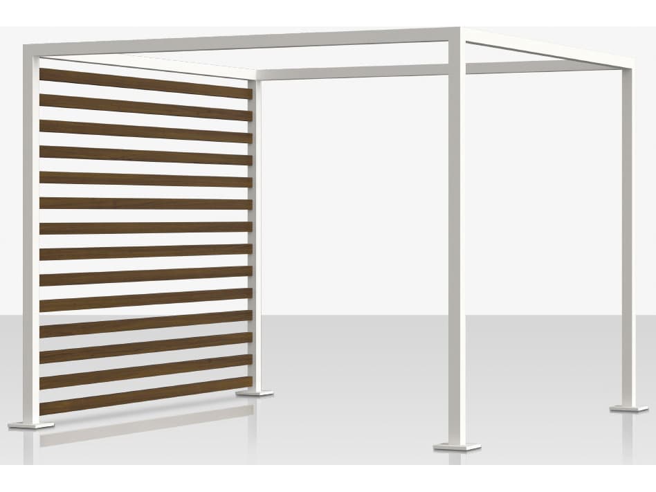 Decoscape Breeze 15' x 10' Optional Aluminum Wood Grain Slats - Left Side