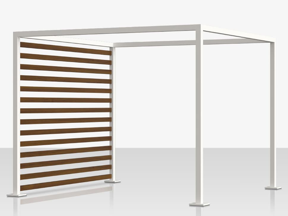 Decoscape Breeze Cabana 8' Aluminum Wood Grain Slats - Left Side