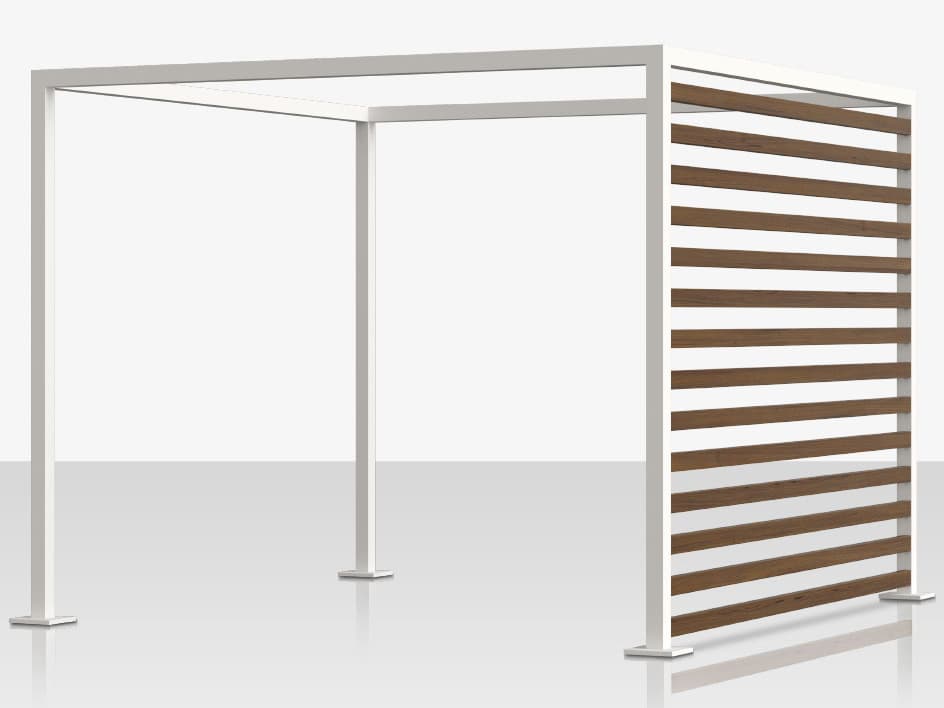 Decoscape Breeze Cabana 15' Aluminum Wood Grain Slats Right Side