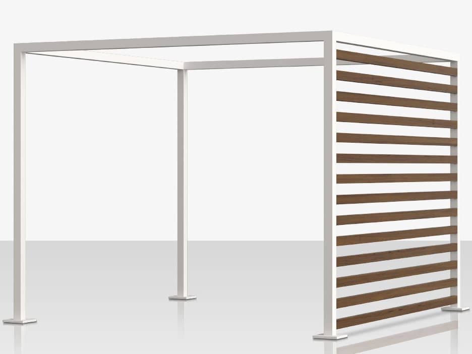 Decoscape Breeze Cabana 8' Aluminum Wood Grain Slats - Right Side