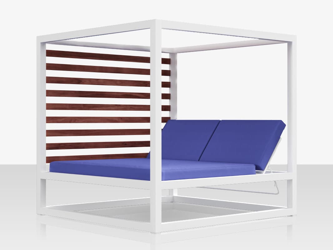 Decoscape Breeze Daybed Left Side Aluminum Wood Grain Slats