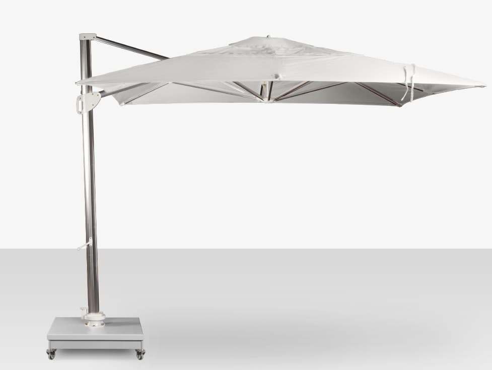Decoscape The Grand Cantilever Aluminum Mirror Anodized 10 Foot Square Umbrella with Grey Base