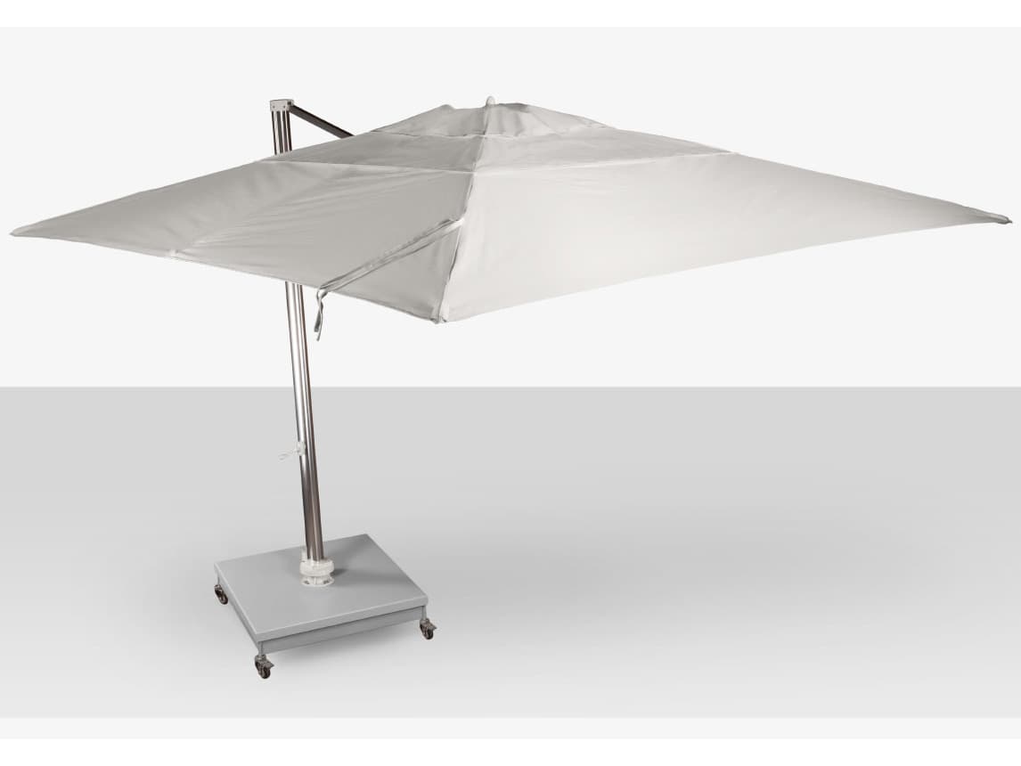 Decoscape The Grand Cantilever Aluminum Mirror Anodized 10 Foot Square Umbrella with Grey Base