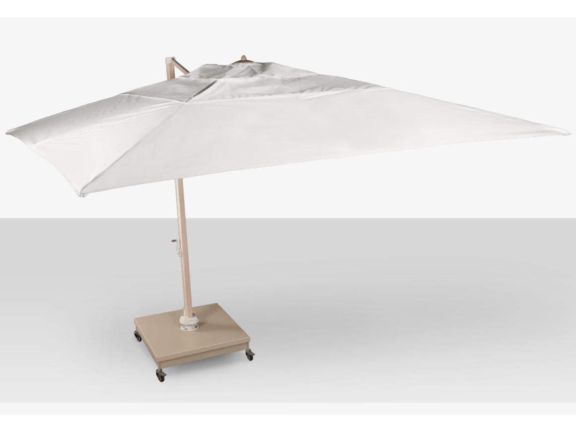 Decoscape The Grand Cantilever Wood Grain 10 Foot Square Umbrella with Sandalwood Base