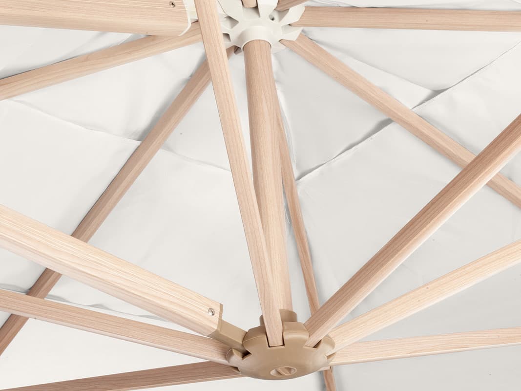 Decoscape The Grand Cantilever Wood Grain 10 Foot Square Umbrella with Sandalwood Base