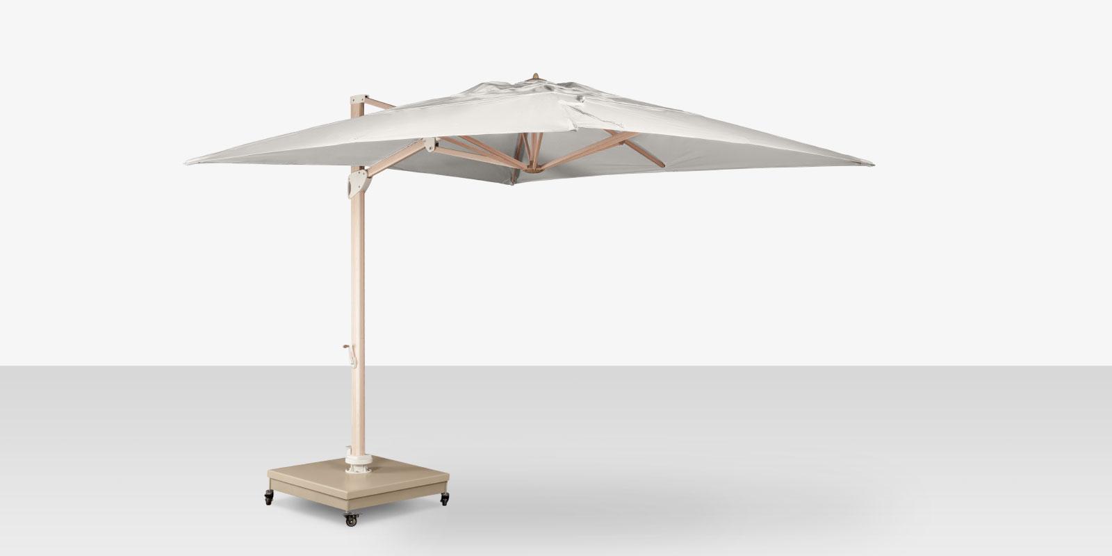 Decoscape The Grand Cantilever Wood Grain 13 Foot Square Umbrella with Sandalwood Base