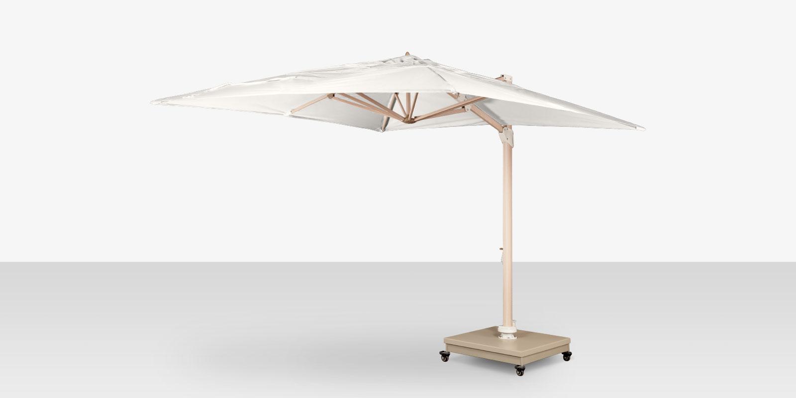 Decoscape The Grand Cantilever Wood Grain 13 Foot Square Umbrella with Sandalwood Base