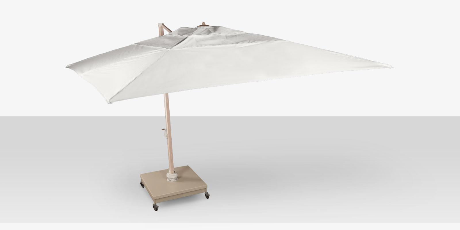 Decoscape The Grand Cantilever Wood Grain 13 Foot Square Umbrella with Sandalwood Base