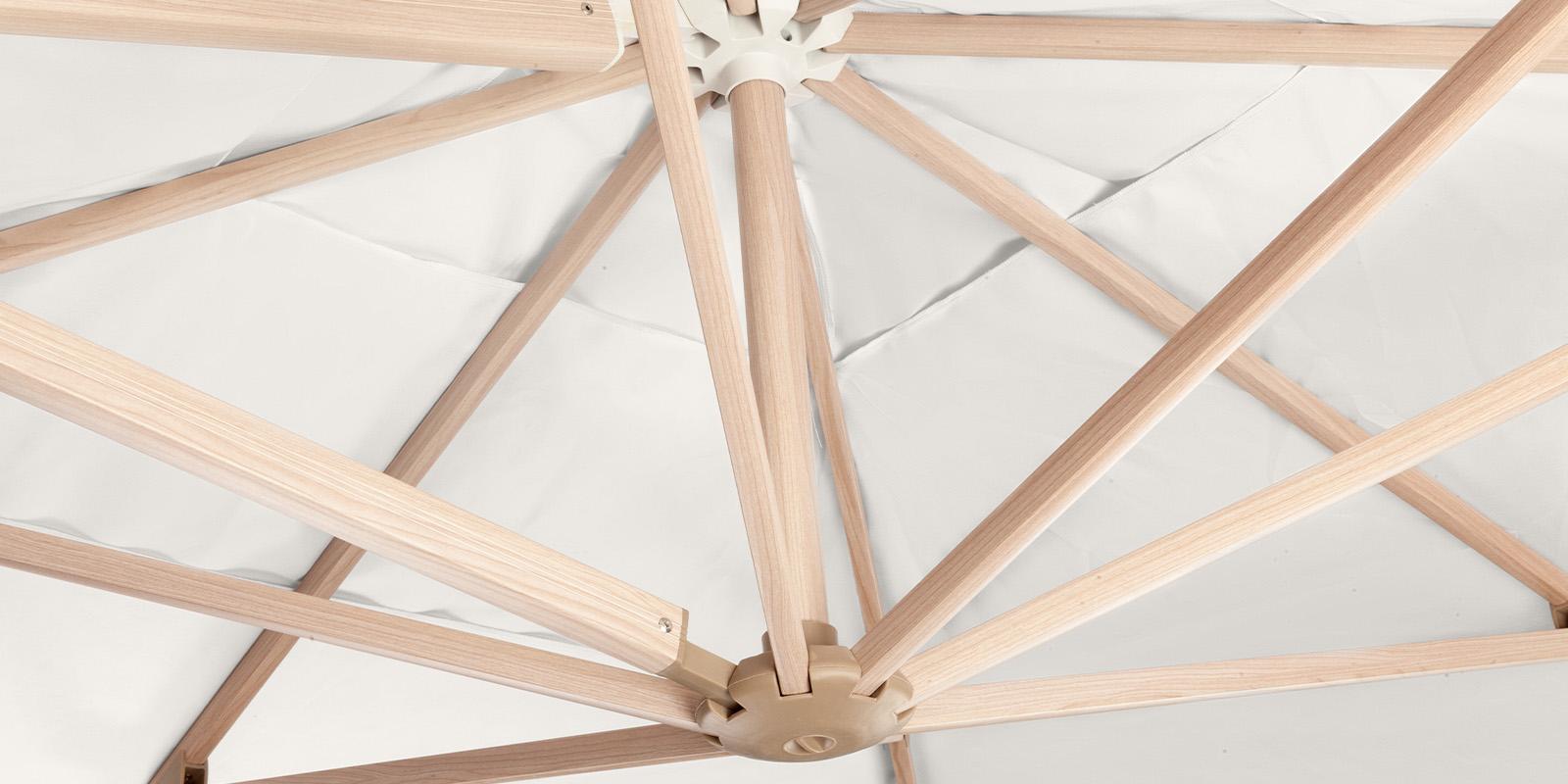 Decoscape The Grand Cantilever Wood Grain 13 Foot Square Umbrella with Sandalwood Base