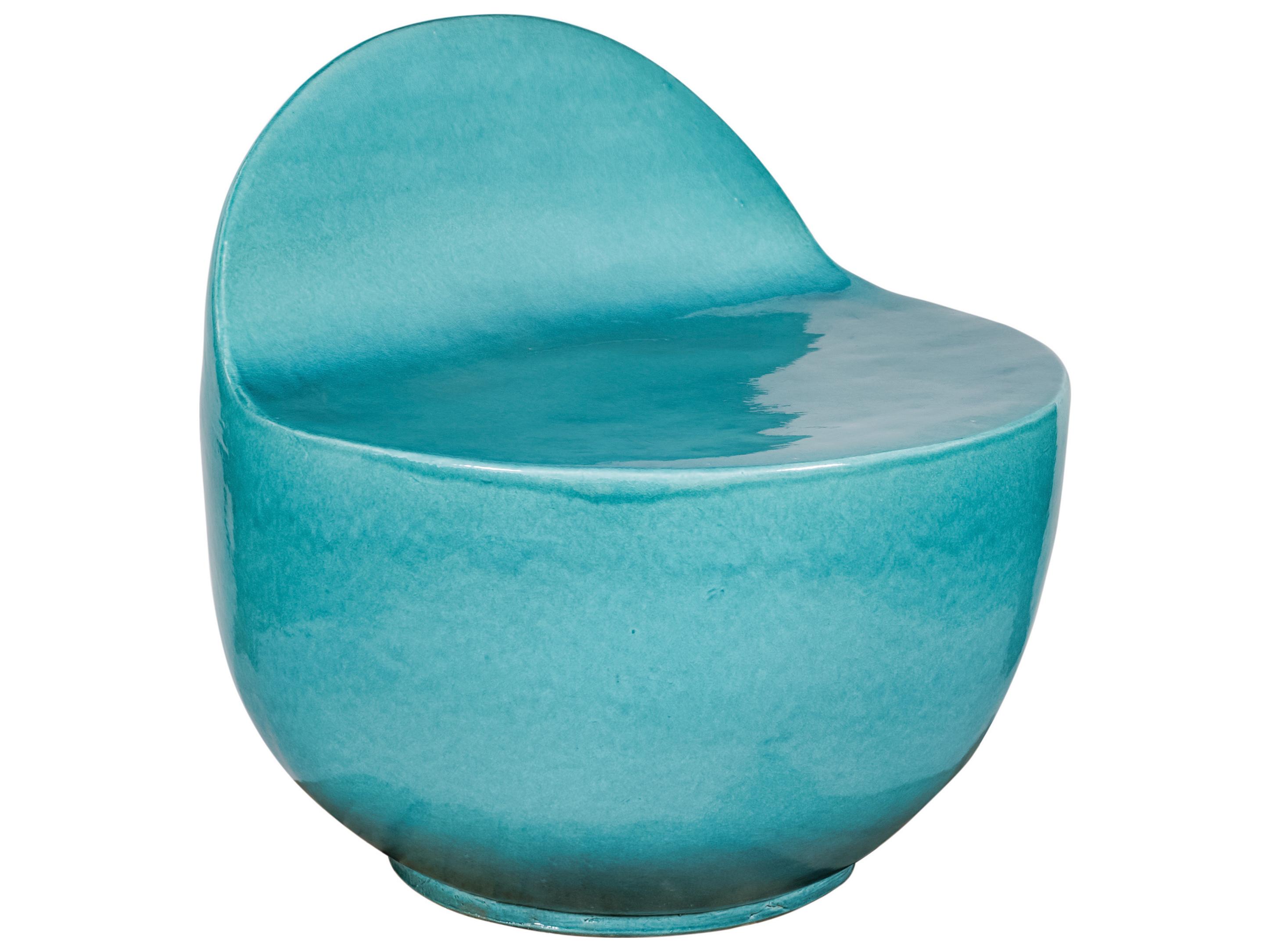 Seasonal Living Ceramics Aquamarine Gloss Ceramic Dining Chair