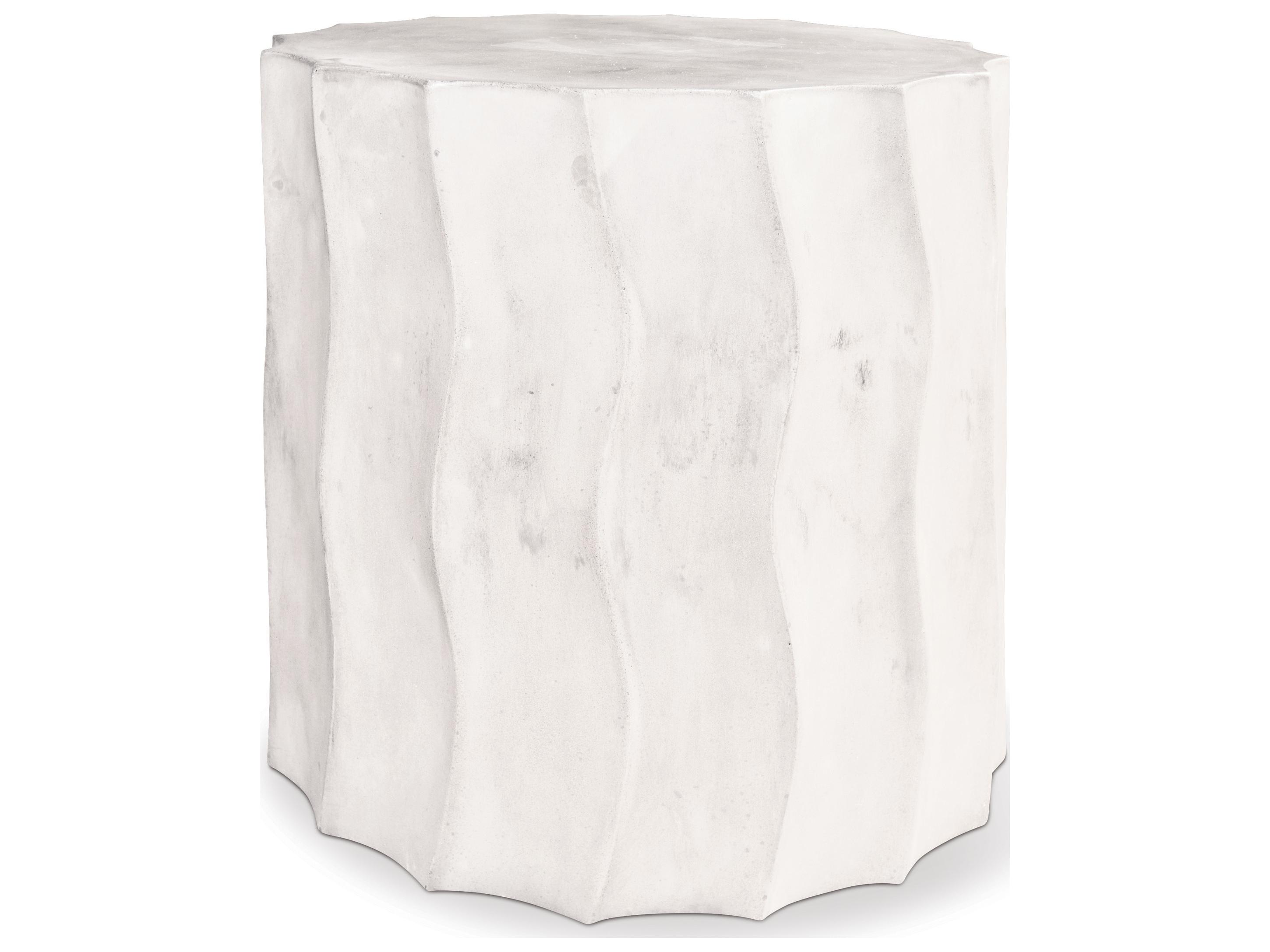 Seasonal Living Perpetual Ivory White Wave Round Short Accent Table