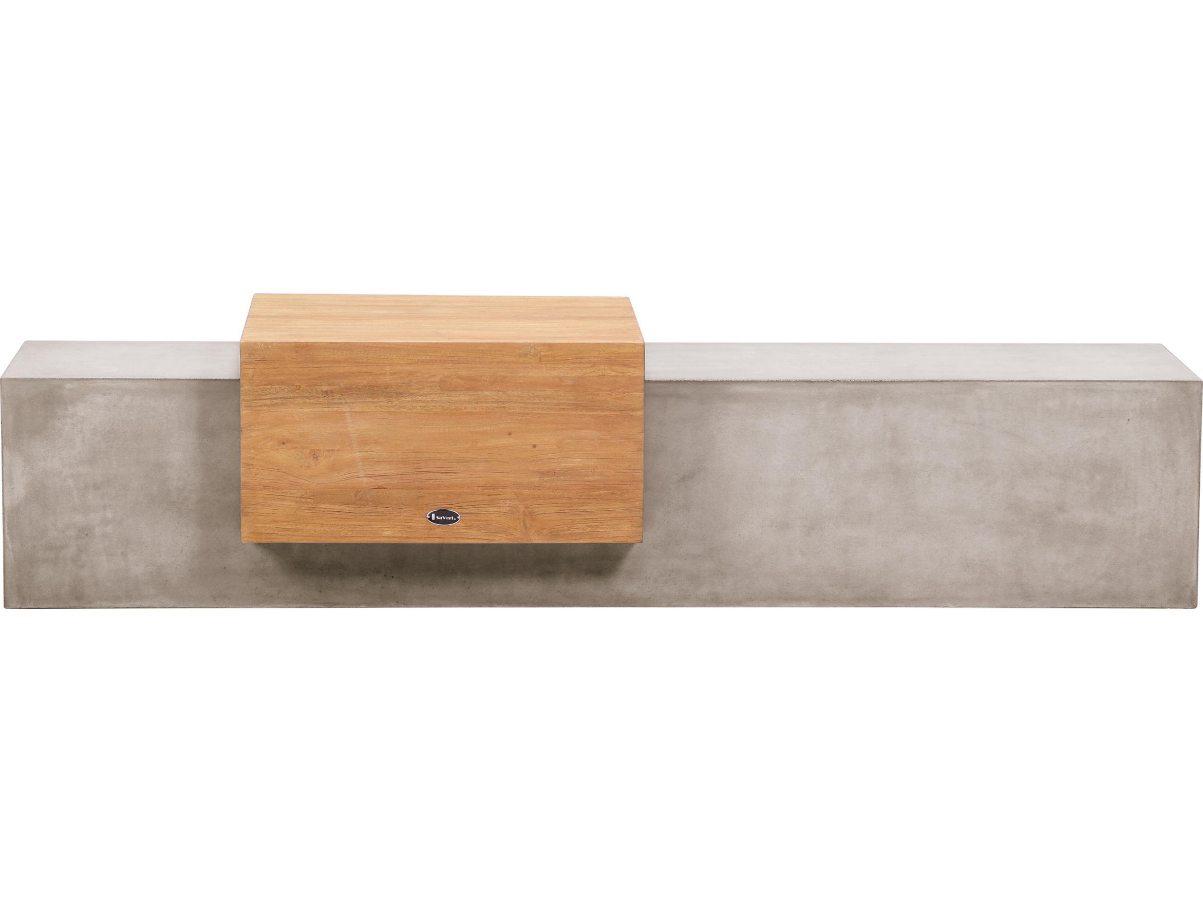 Seasonal Living Lightweight Concrete Slate Grey Bench