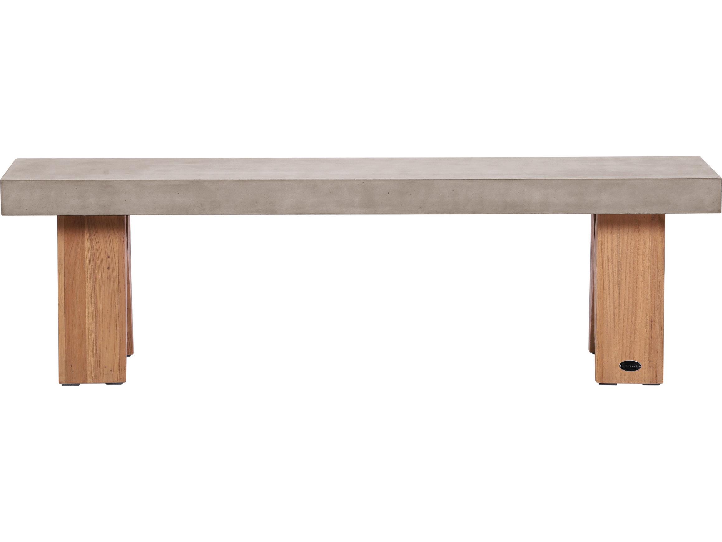 Seasonal Living Lightweight Concrete Slate Grey Bench