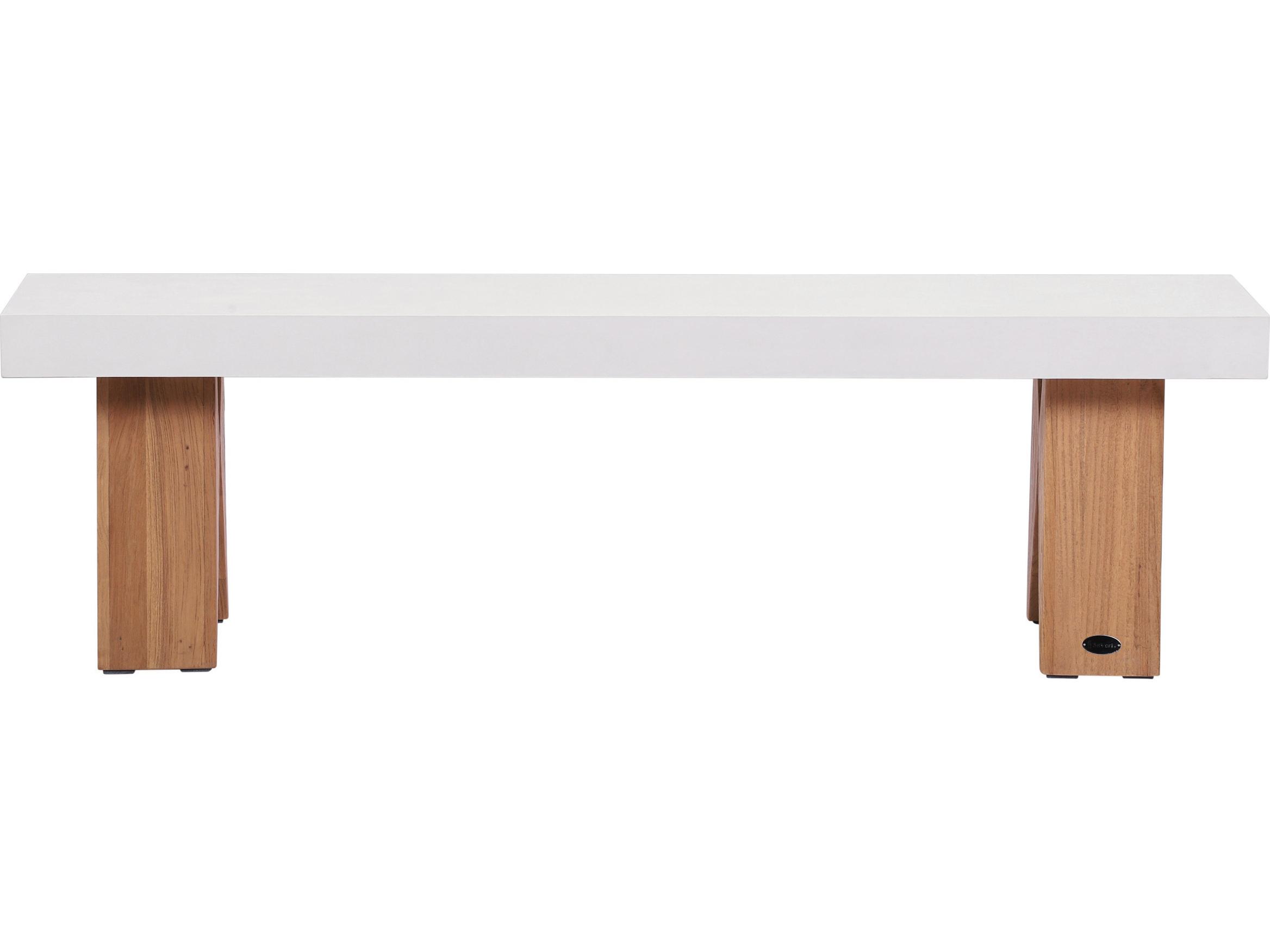 Seasonal Living Lightweight Concrete Ebony White Bench