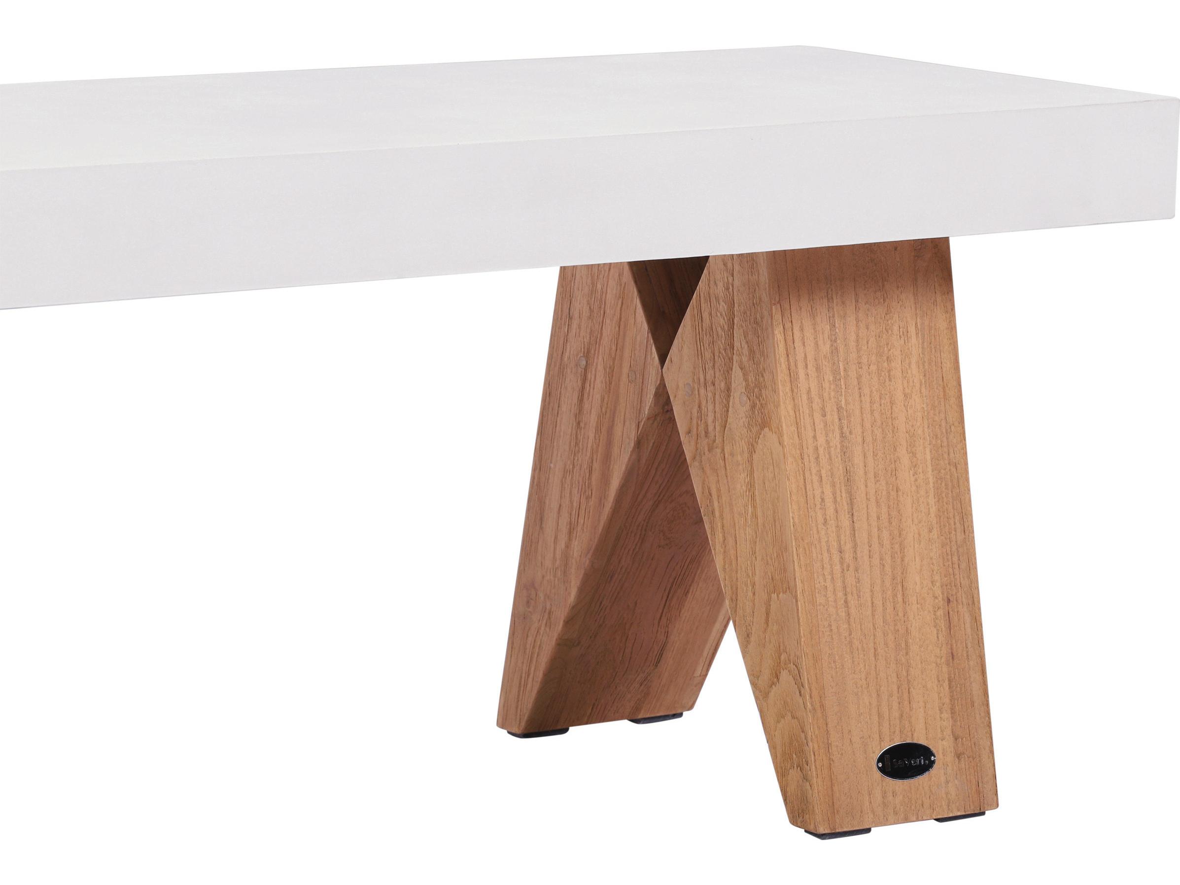 Seasonal Living Lightweight Concrete Ebony White Bench