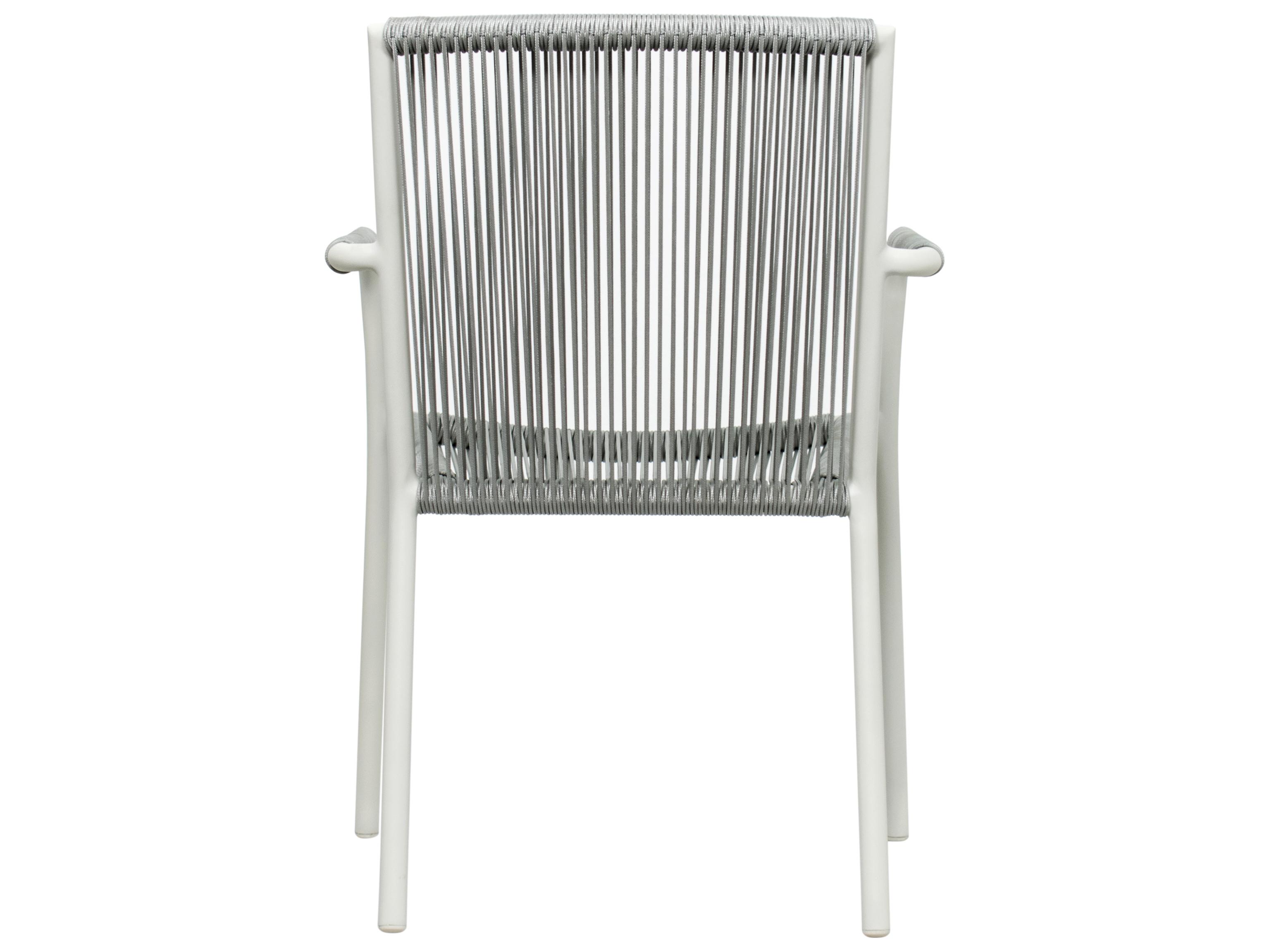 Seasonal Living Archipelago Coconut White Aluminum Stockholm Dining Armchair Set of 2