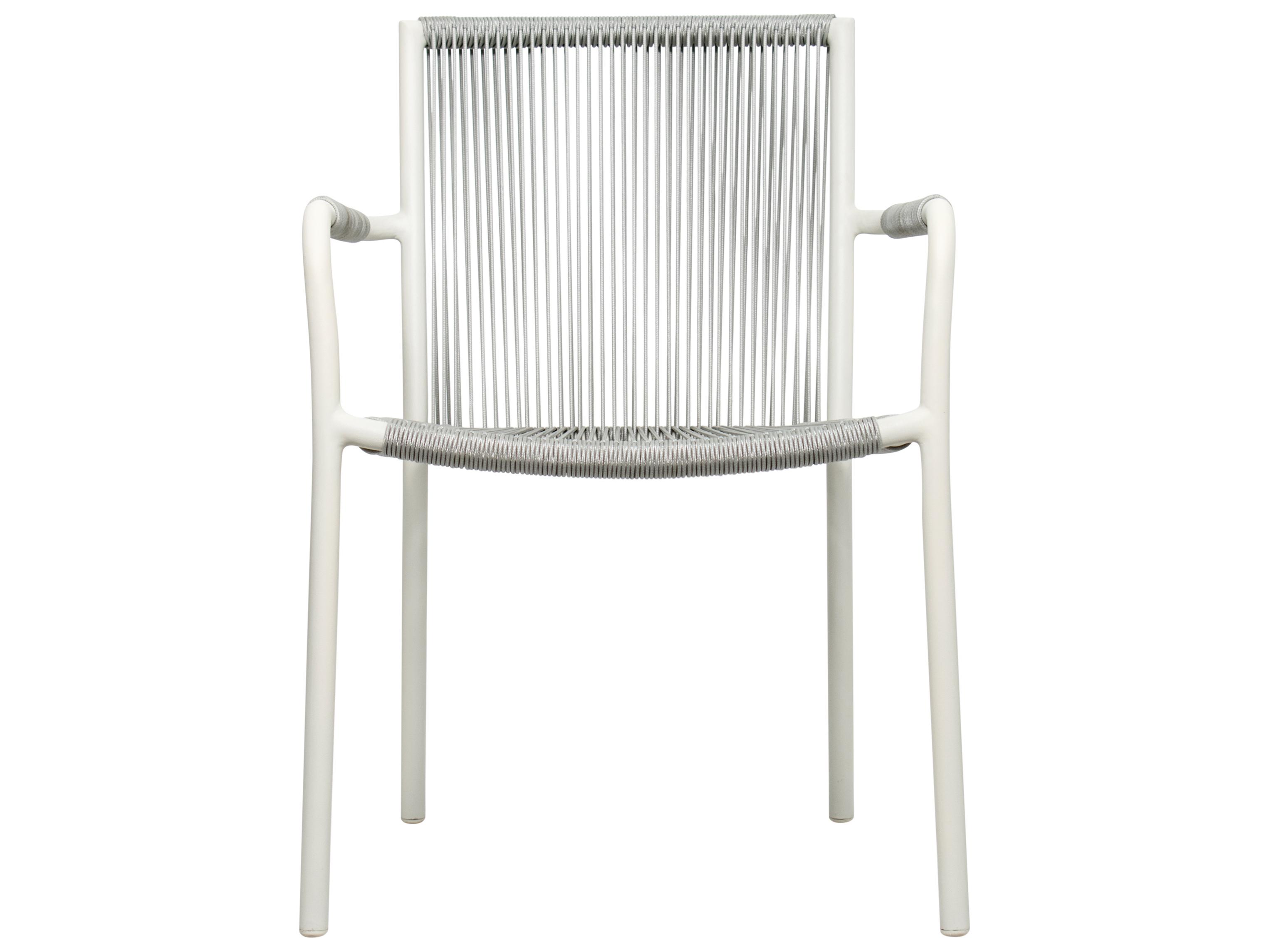 Seasonal Living Archipelago Coconut White Aluminum Stockholm Dining Armchair Set of 2