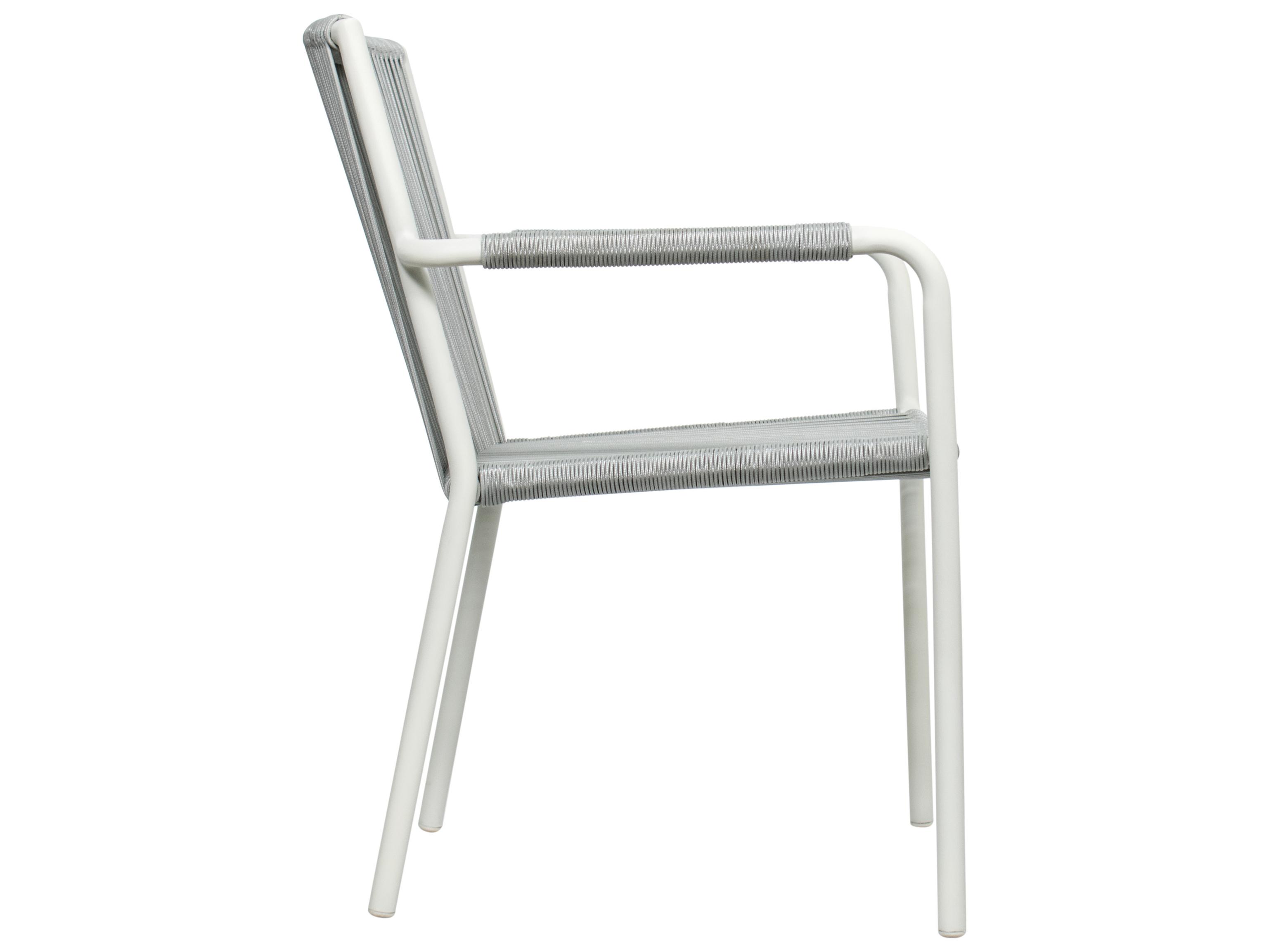 Seasonal Living Archipelago Coconut White Aluminum Stockholm Dining Armchair Set of 2