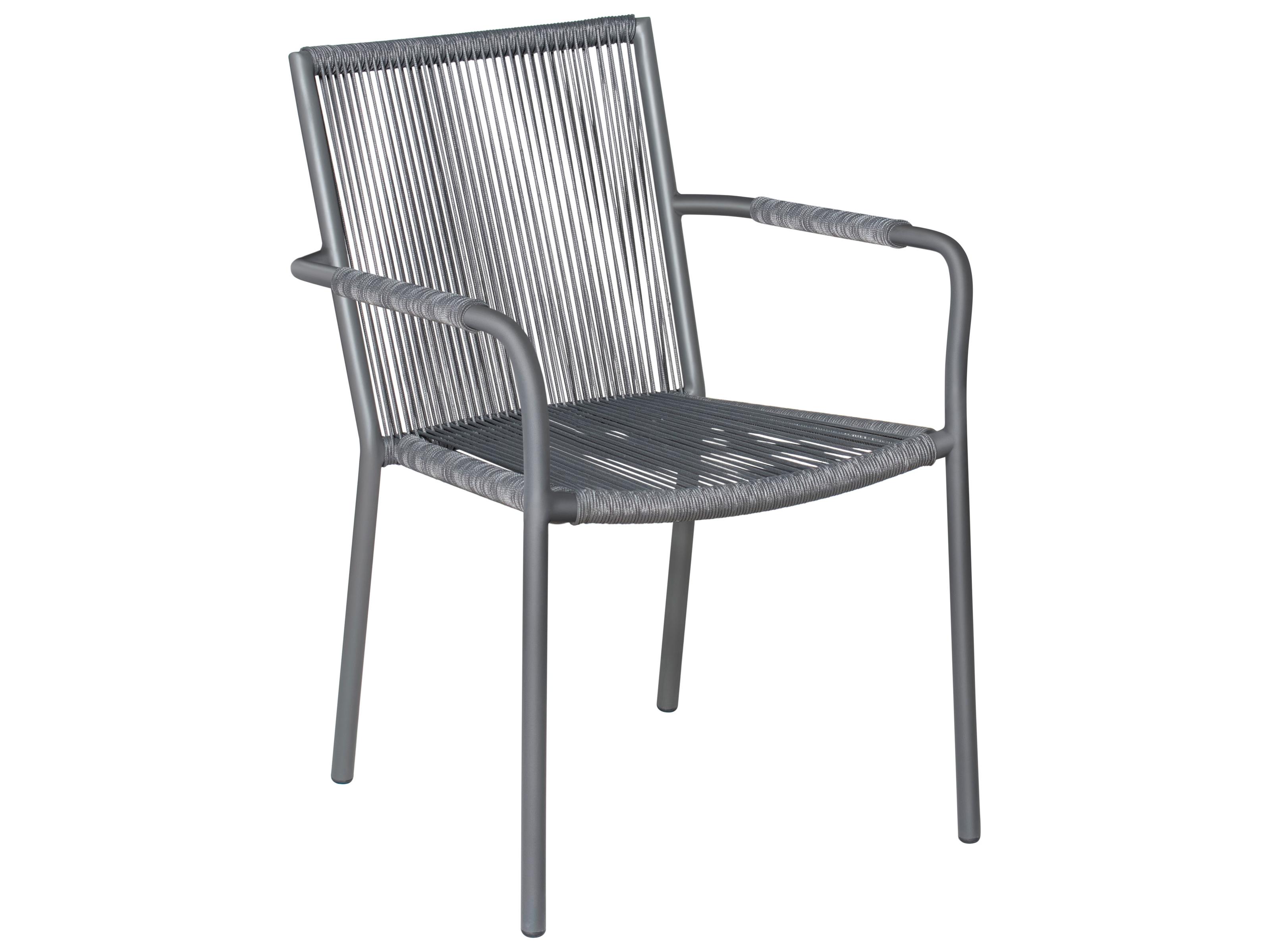 Seasonal Living Archipelago Dark Gray Aluminum Stockholm Dining Armchair Set of 2