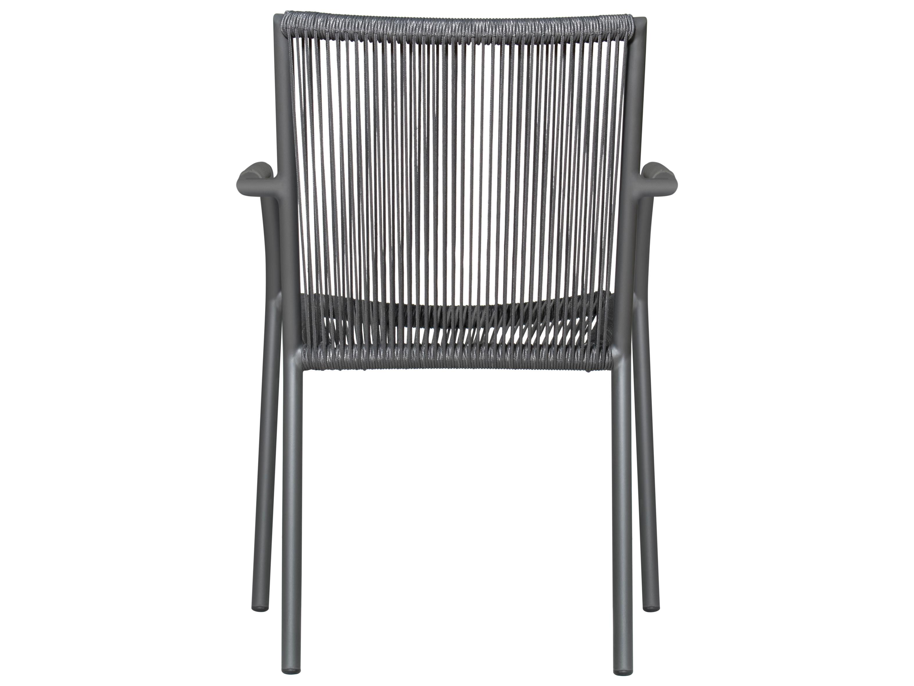 Seasonal Living Archipelago Dark Gray Aluminum Stockholm Dining Armchair Set of 2