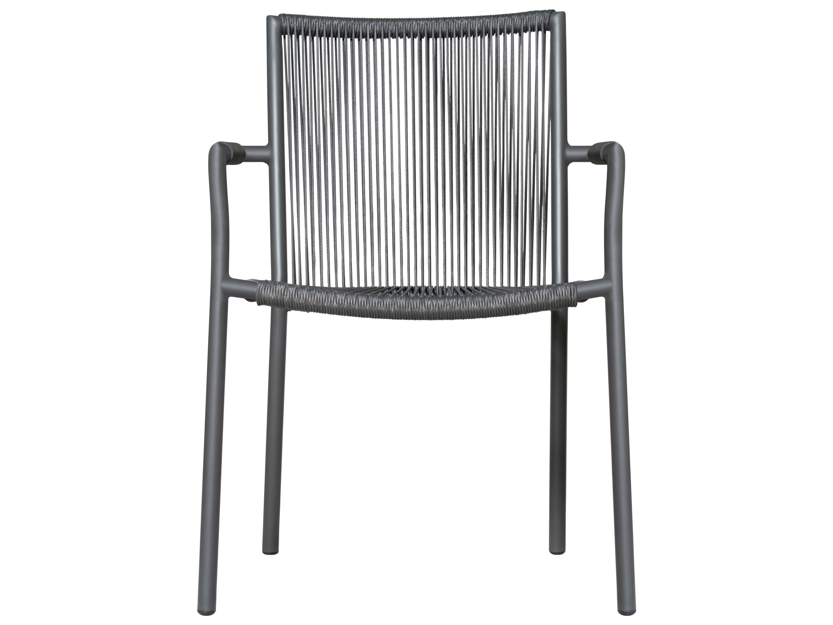 Seasonal Living Archipelago Dark Gray Aluminum Stockholm Dining Armchair Set of 2