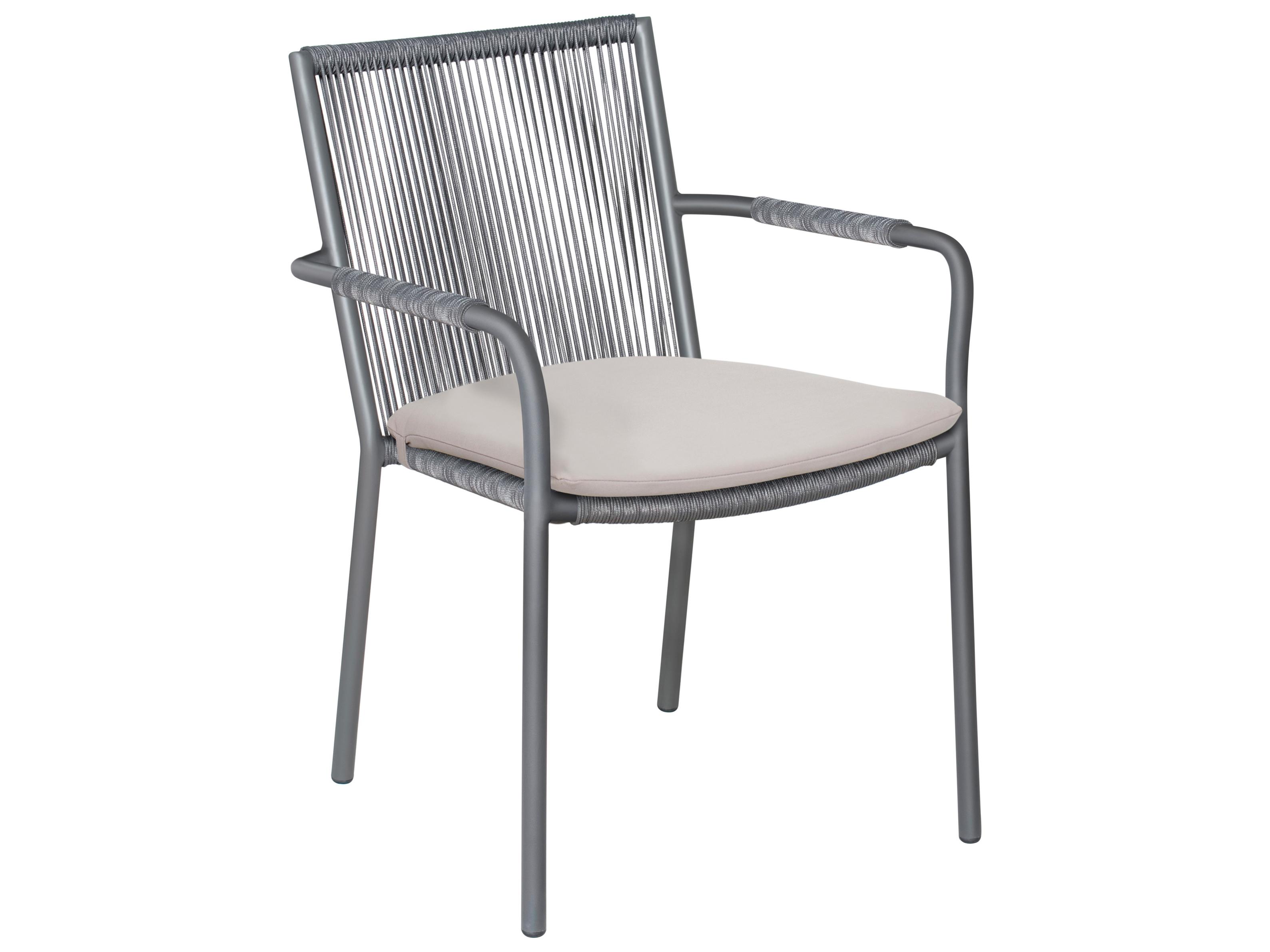 Seasonal Living Archipelago Dark Gray Aluminum Stockholm Dining Armchair Set of 2