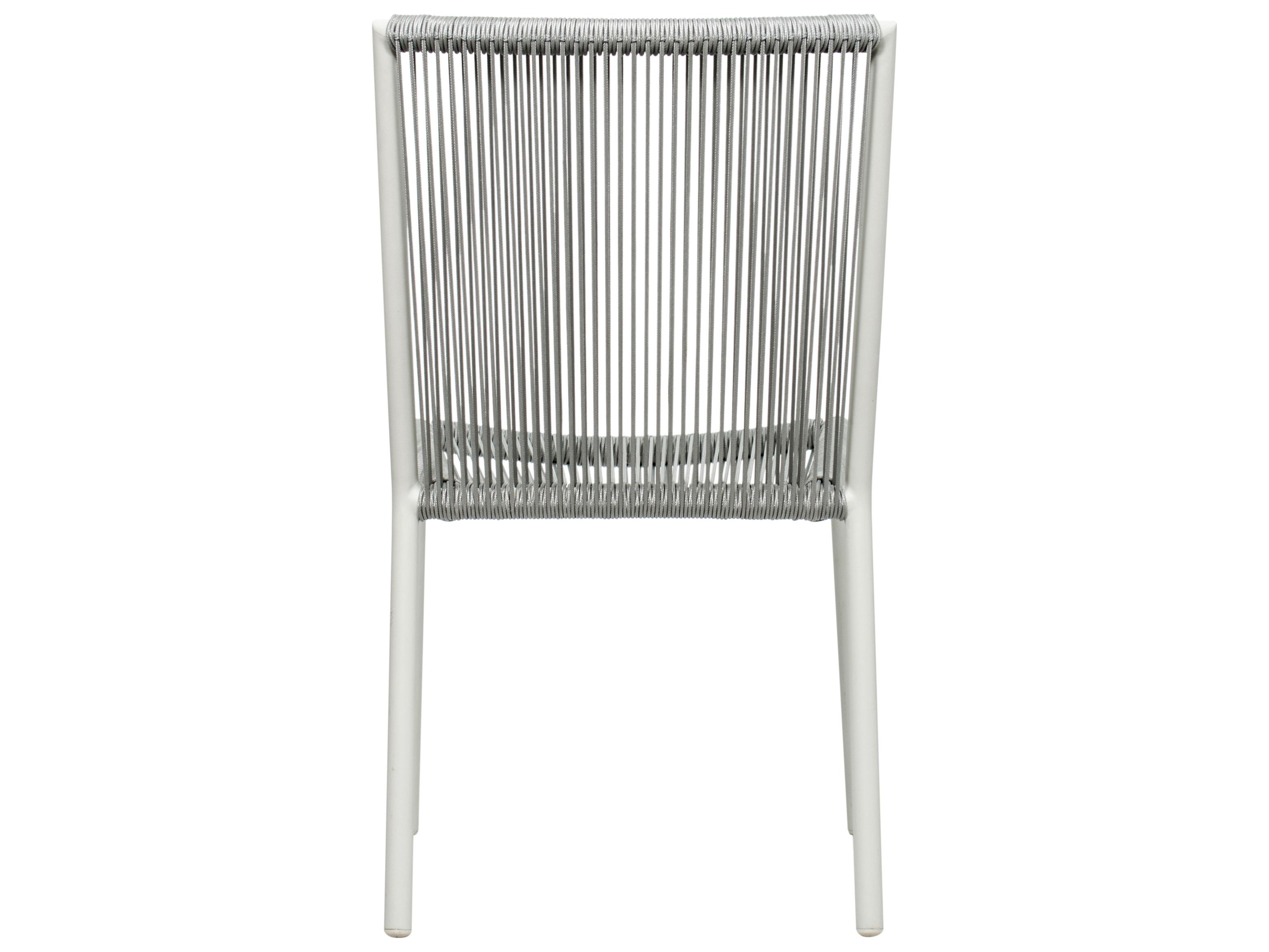 Seasonal Living Archipelago Coconut White Aluminum Stockholm Outdoor Patio Dining Side Chair Set of 2