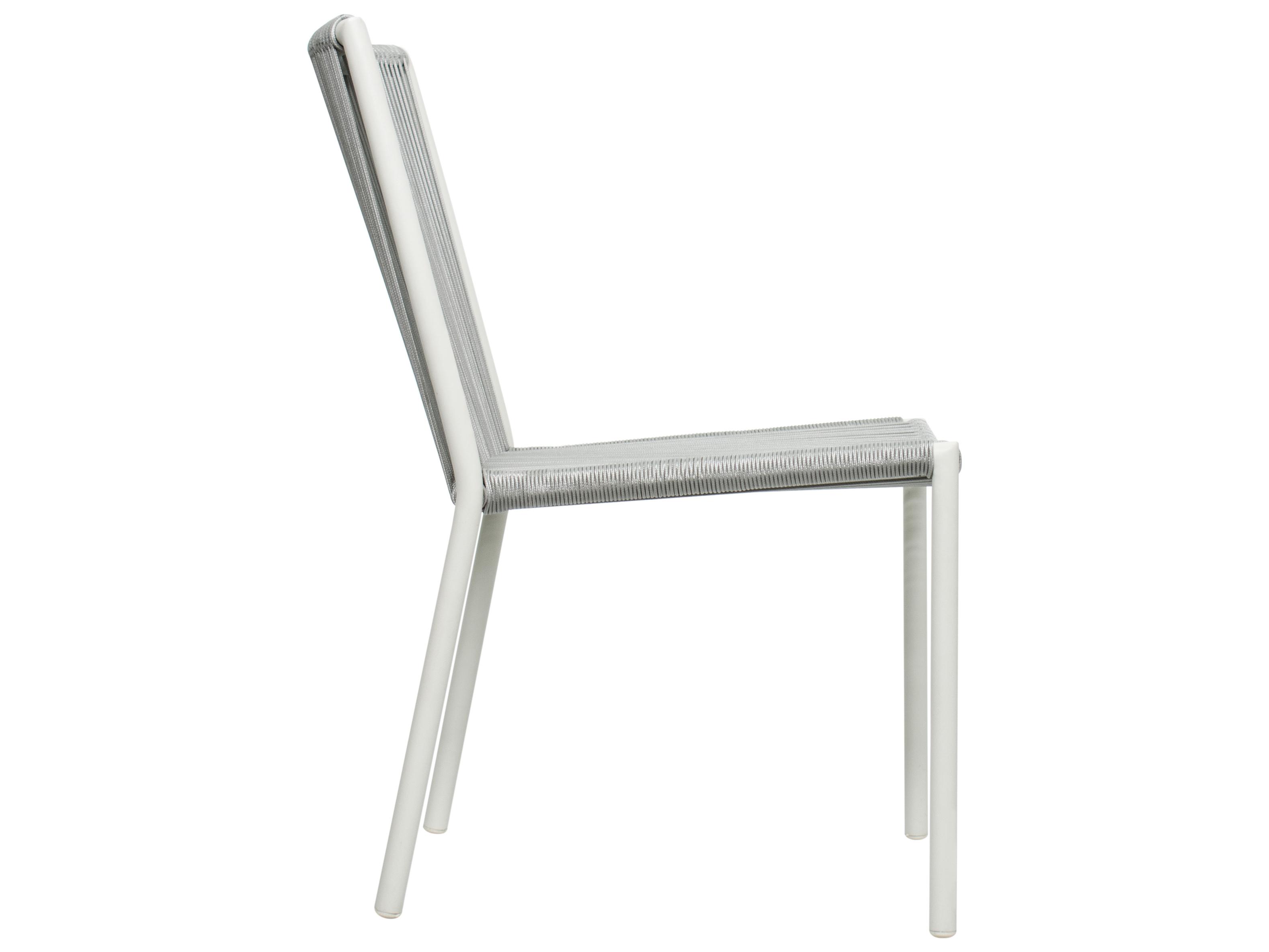 Seasonal Living Archipelago Coconut White Aluminum Stockholm Outdoor Patio Dining Side Chair Set of 2