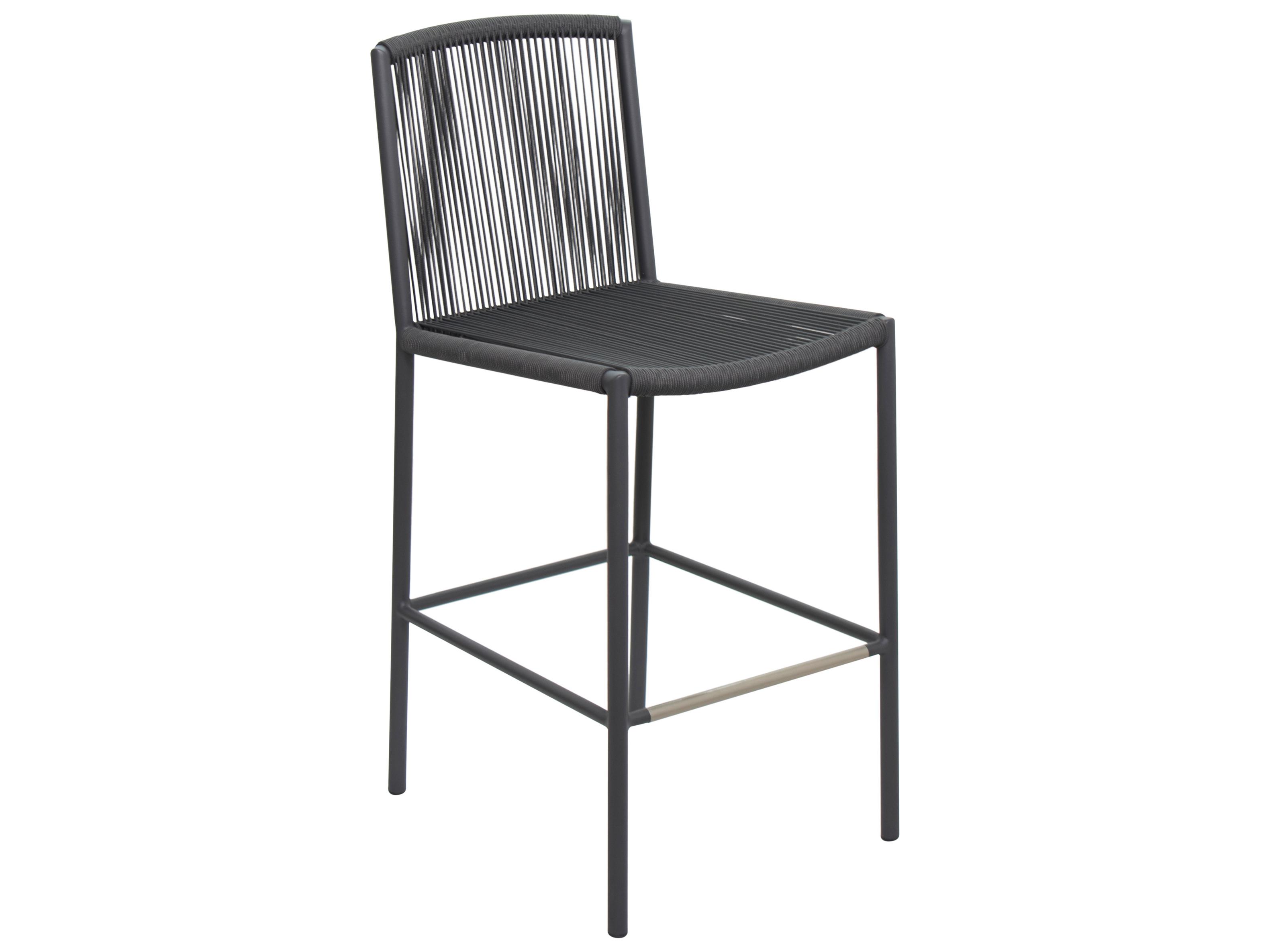 Seasonal Living Archipelago Dark Gray Aluminum Stockholm Outdoor Patio Bar Side Chair Set of 2