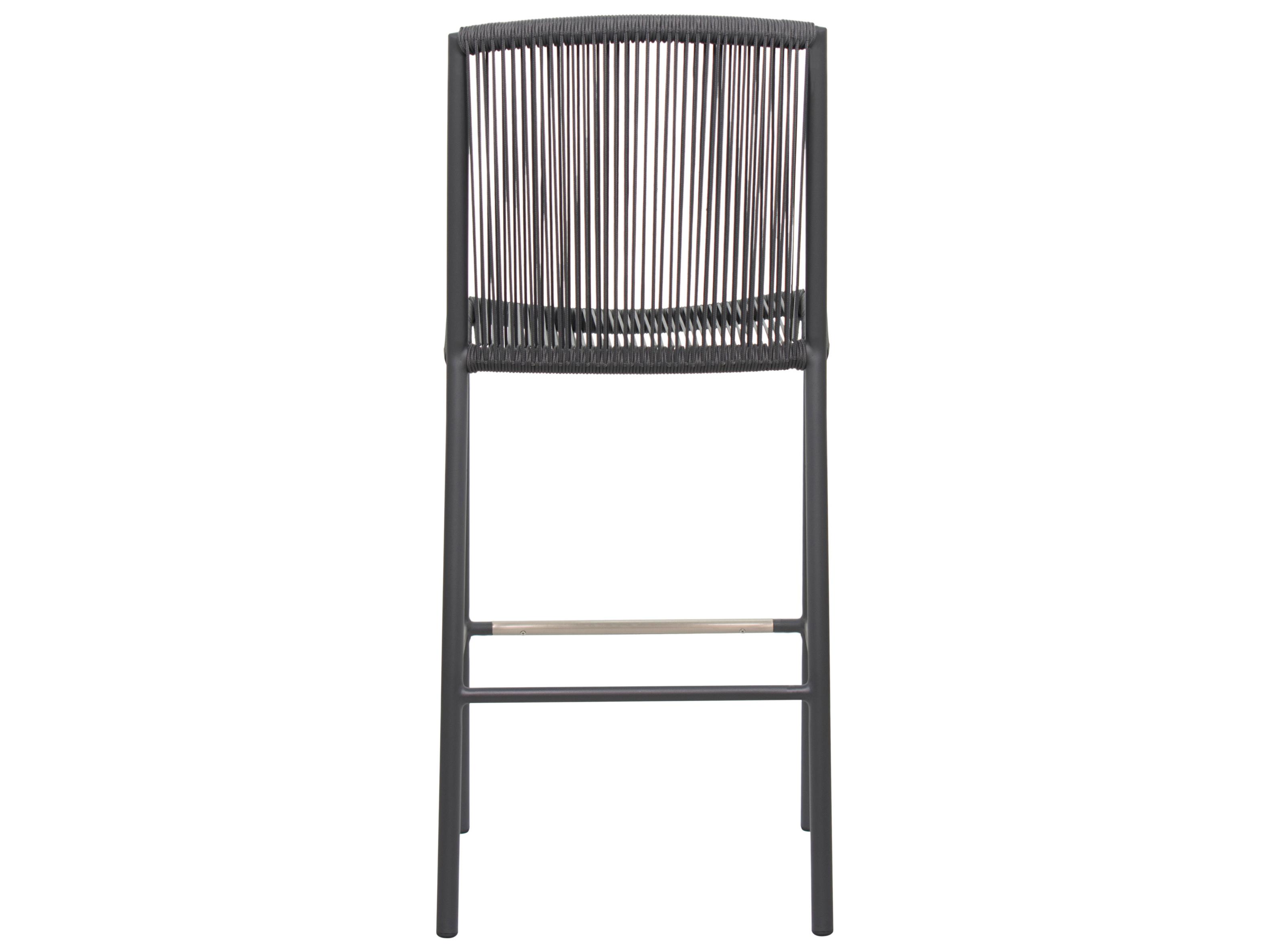 Seasonal Living Archipelago Dark Gray Aluminum Stockholm Outdoor Patio Bar Side Chair Set of 2