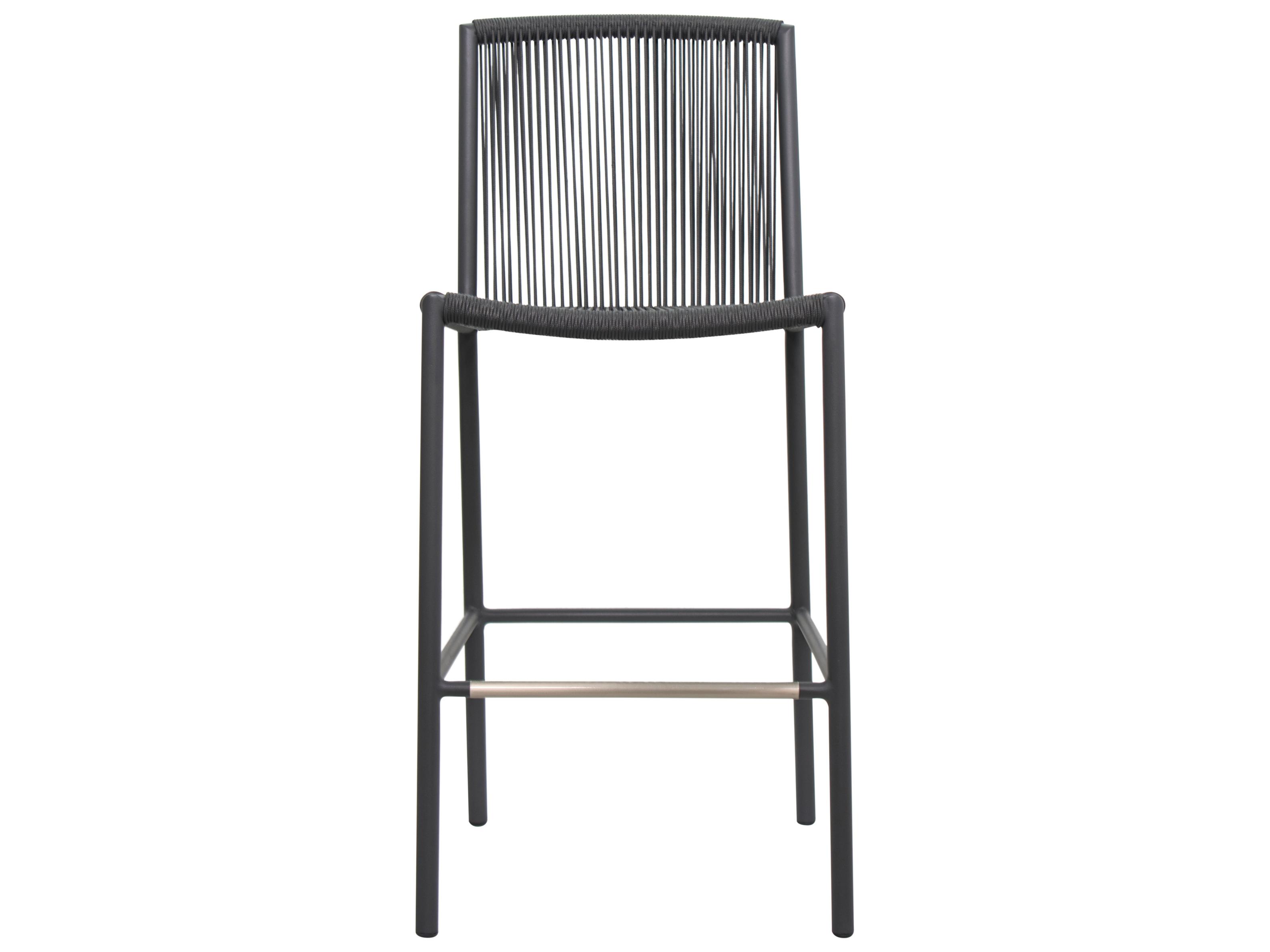 Seasonal Living Archipelago Dark Gray Aluminum Stockholm Outdoor Patio Bar Side Chair Set of 2