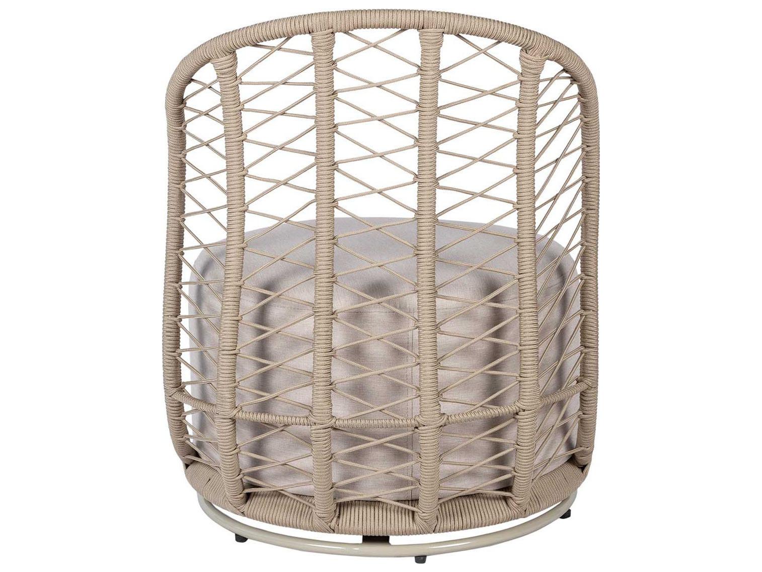 Seasonal Living Archipelago Warm Taupe powder-coated steel Swivel Chair with Cushion Set of 2