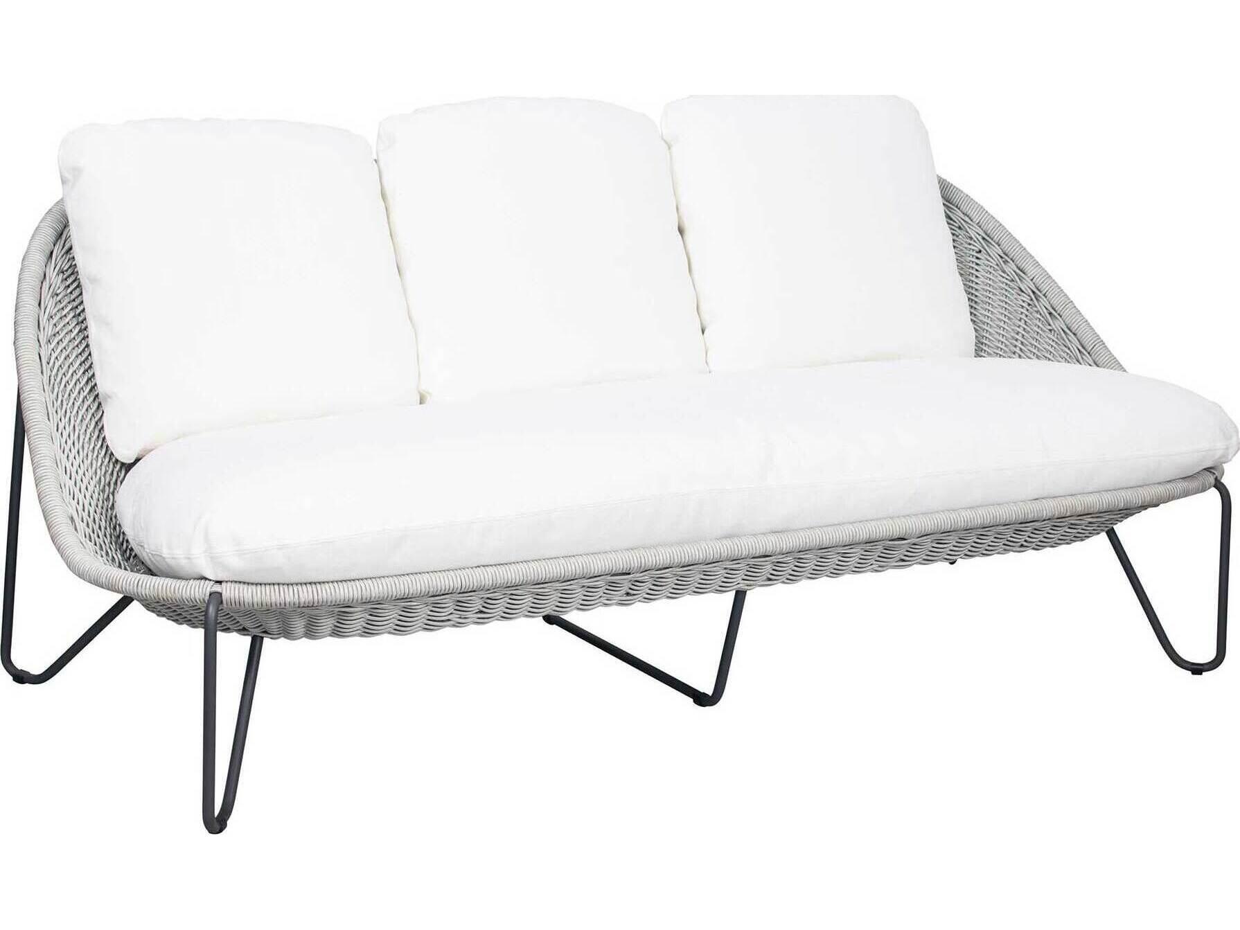 Seasonal Living Archipelago Coconut White/Cardamom Taupe Steel Rope Weave Azores Outdoor Patio Sofa