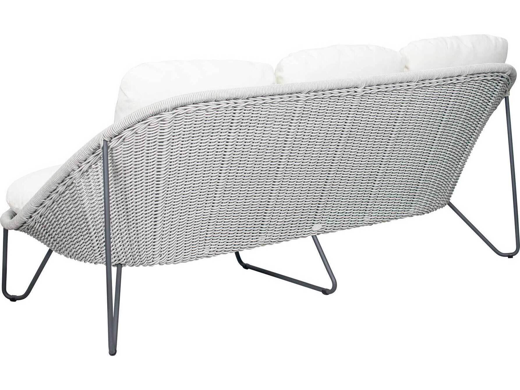 Seasonal Living Archipelago Coconut White/Cardamom Taupe Steel Rope Weave Azores Outdoor Patio Sofa