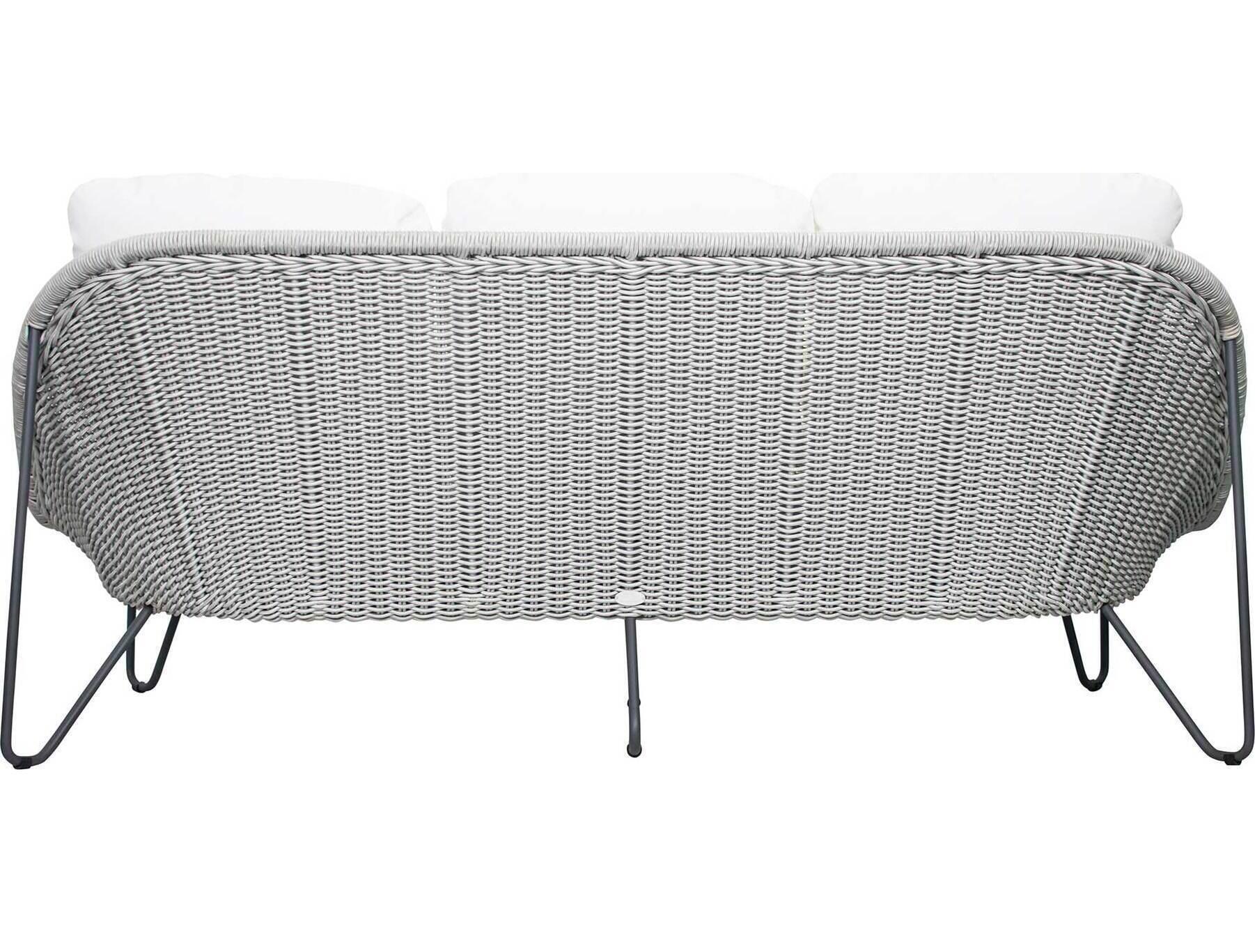 Seasonal Living Archipelago Coconut White/Cardamom Taupe Steel Rope Weave Azores Outdoor Patio Sofa