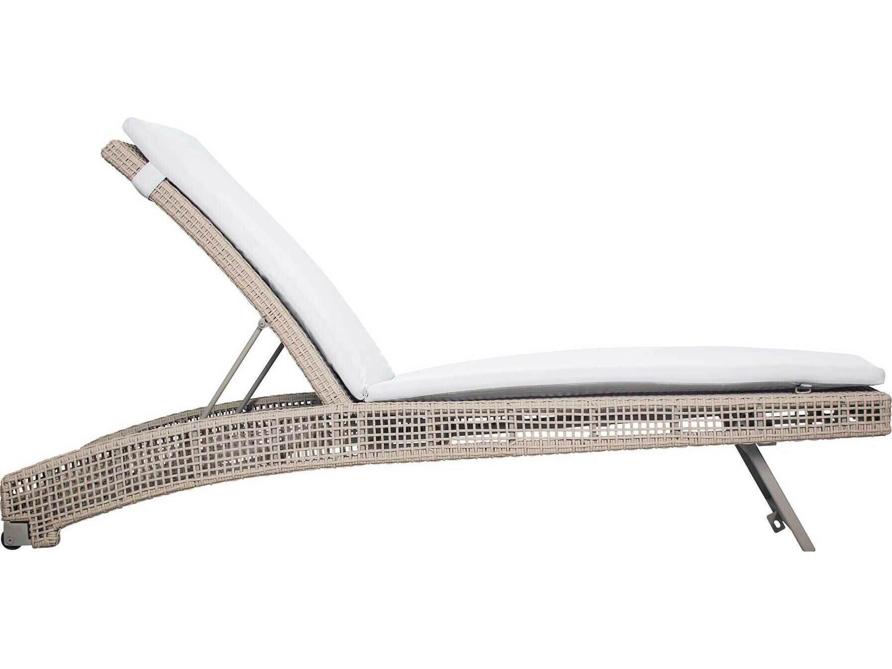 Seasonal Living Archipelago Light Gray/Warm Gray Aluminum Weave Keys in Pool Outdoor Chaise Lounge Set of 2