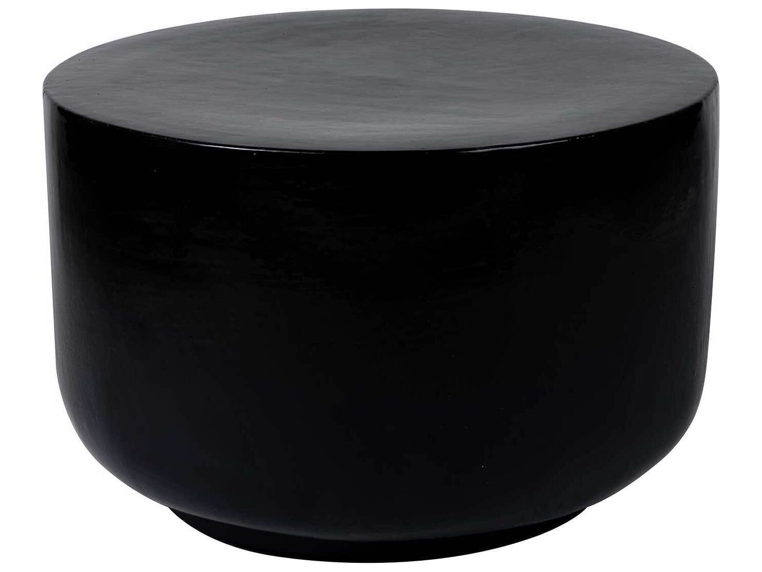 Seasonal Living Provenance Ceramic Jet Gloss/Coal Semigloss Serenity Grazed Round Outdoor Patio Side Table
