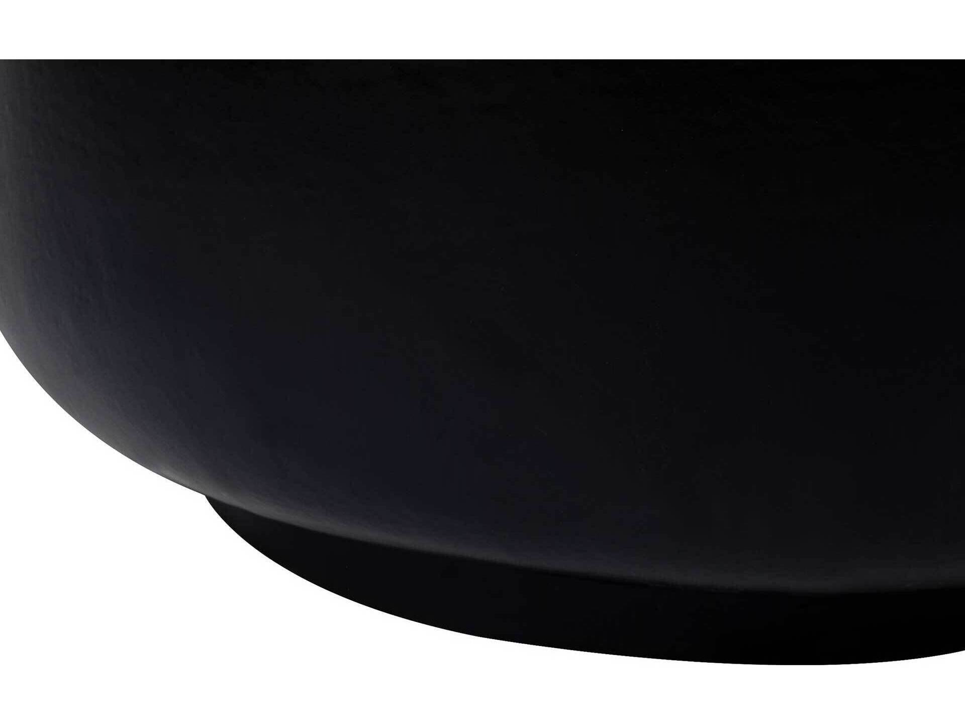 Seasonal Living Provenance Ceramic Jet Gloss/Coal Semigloss Serenity Grazed Round Outdoor Patio Side Table