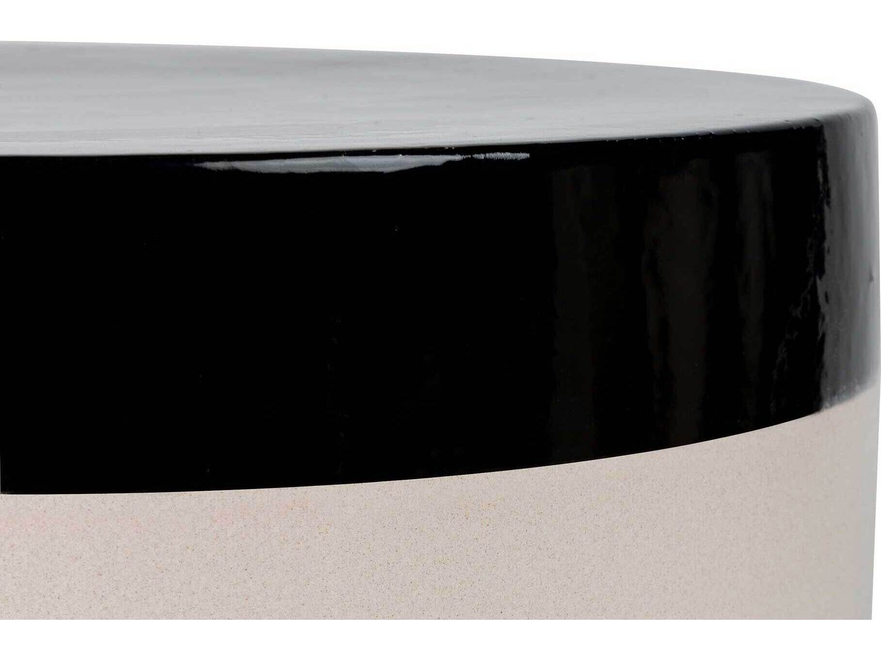 Seasonal Living Provenance Ceramic Jet Gloss/Sand Matte Serenity Grazed Round Patio Side Table