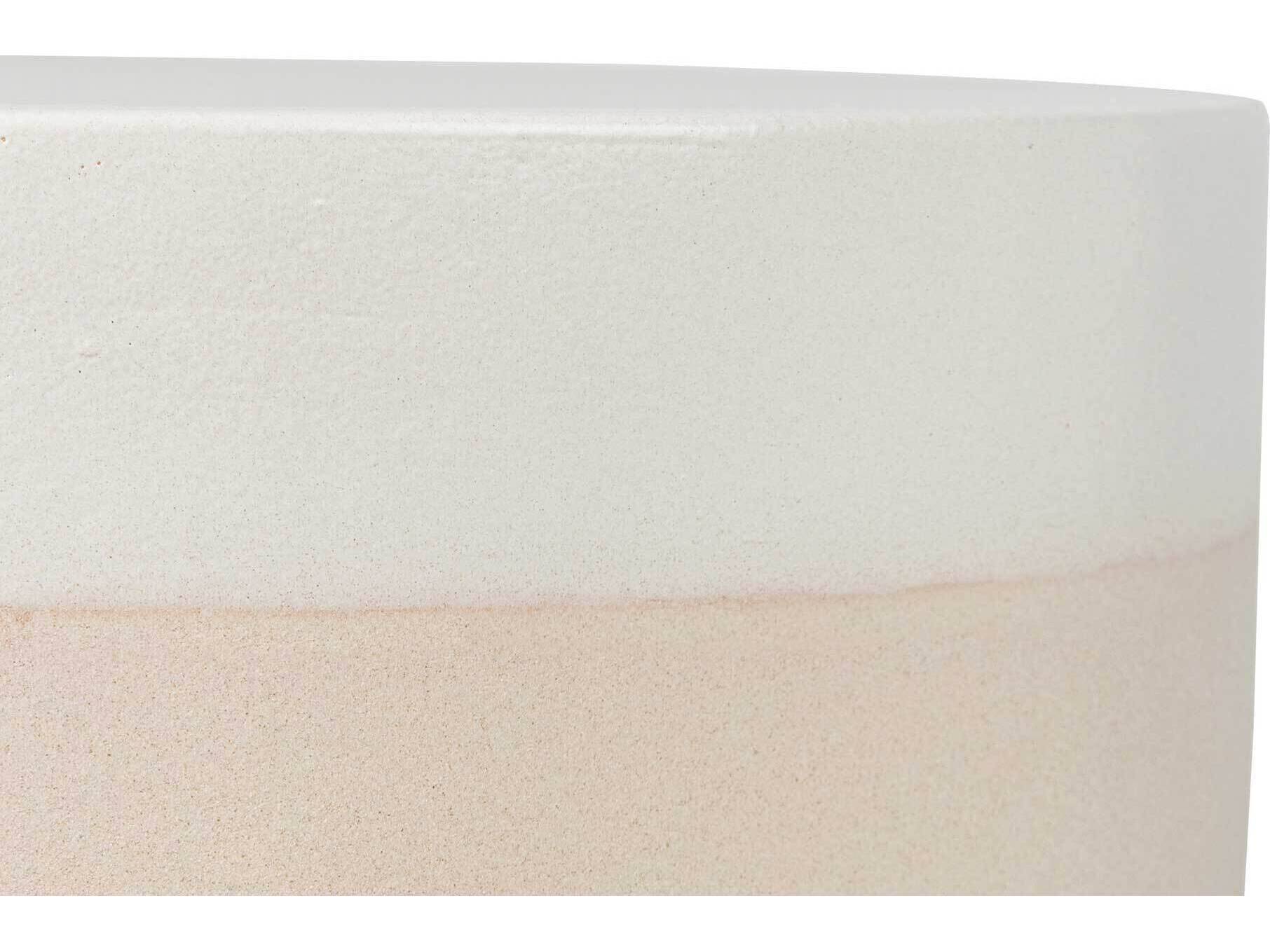 Seasonal Living Provenance Ceramic Linen Semigloss /Sand Matte Serenity Grazed Round Outdoor Side Table