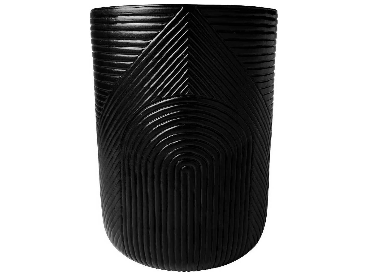 Seasonal Living Provenance Ceramic Coal Semigloss Serenity Textured Round Outdoor Patio Side Table