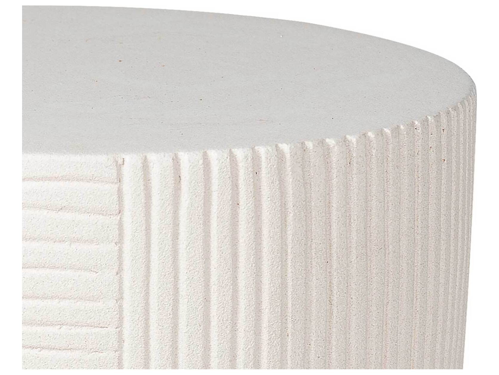 Seasonal Living Provenance Ceramic Sand Matte Round Outdoor Patio End Table