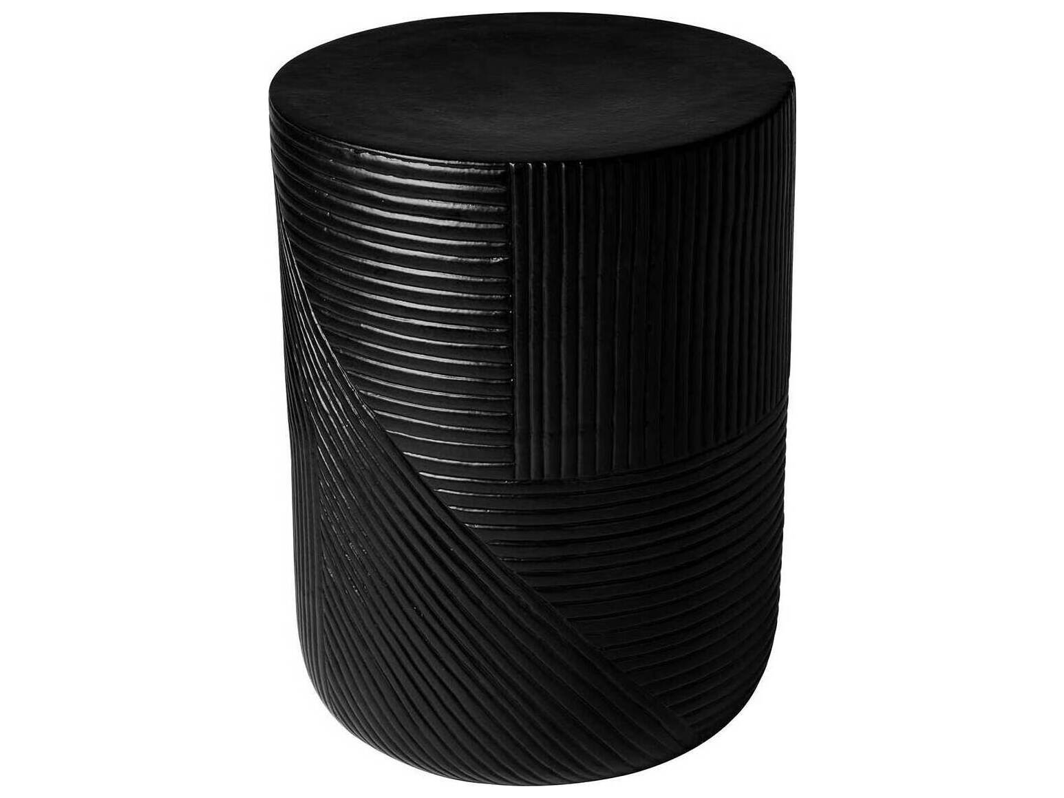 Seasonal Living Provenance Ceramic Coal Semigloss Serenity Textured Round Side Table