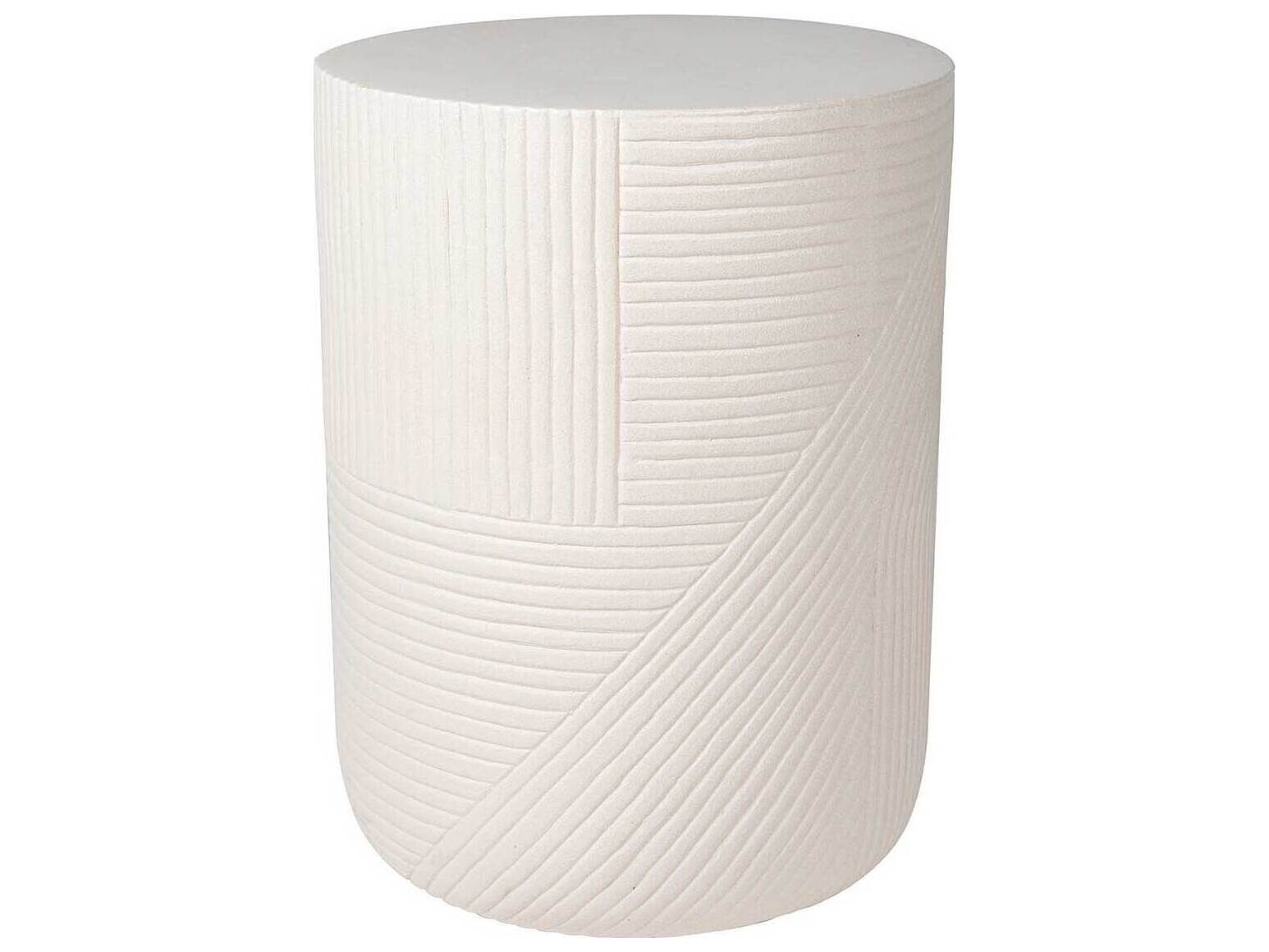 Seasonal Living Provenance Ceramic Sand Matte Serenity Textured Round Patio Side Table