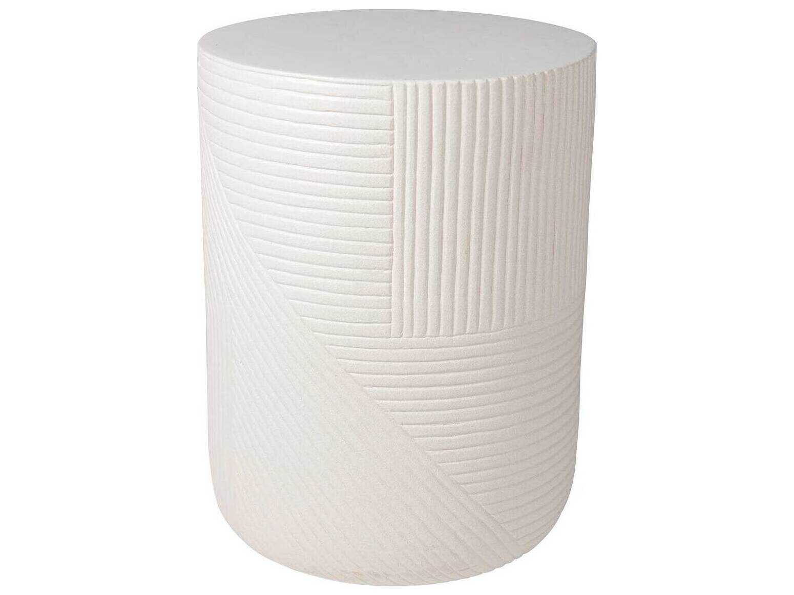 Seasonal Living Provenance Ceramic Sand Matte Serenity Textured Round Patio Side Table