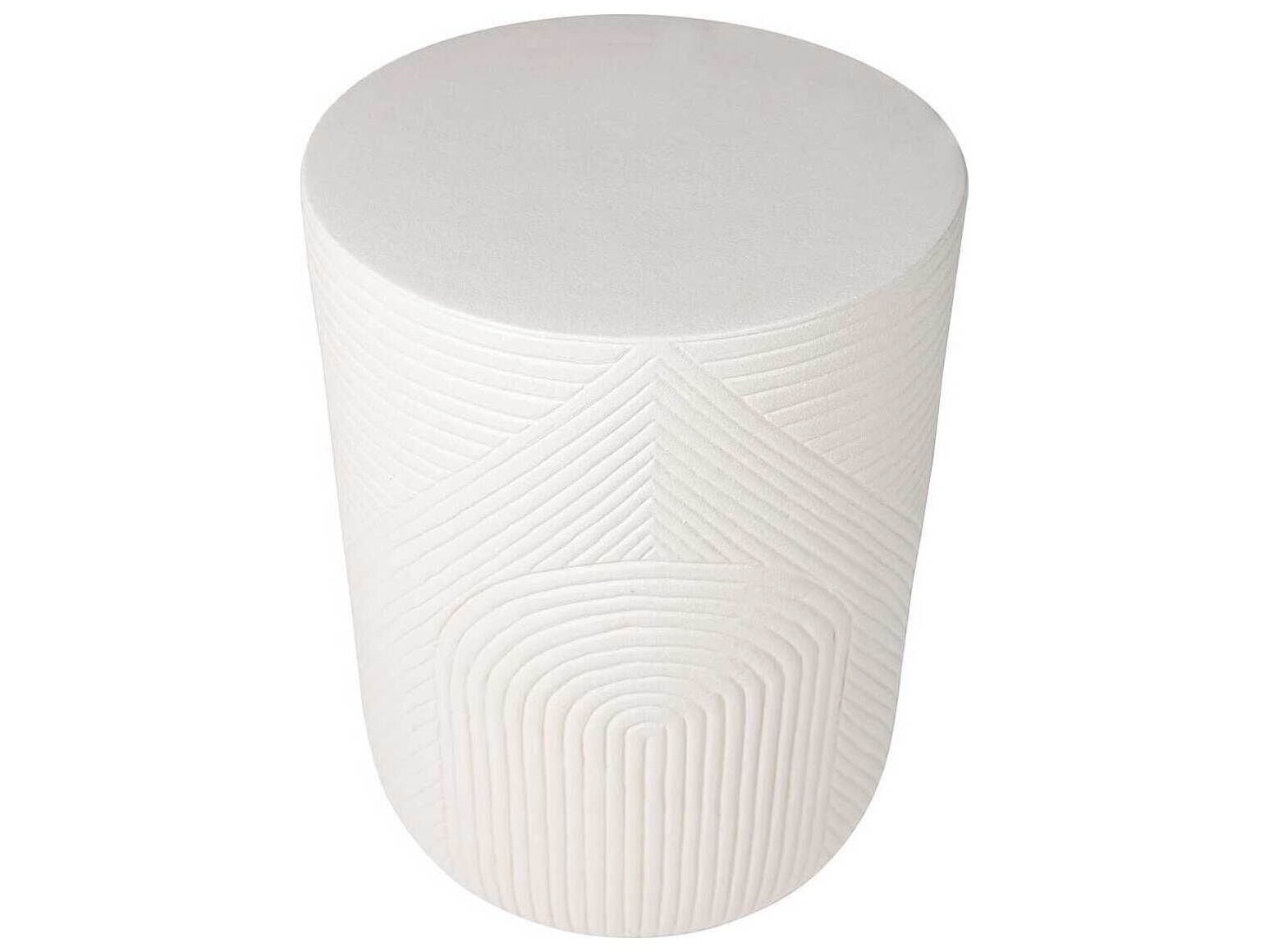 Seasonal Living Provenance Ceramic Sand Matte Serenity Textured Round Patio Side Table